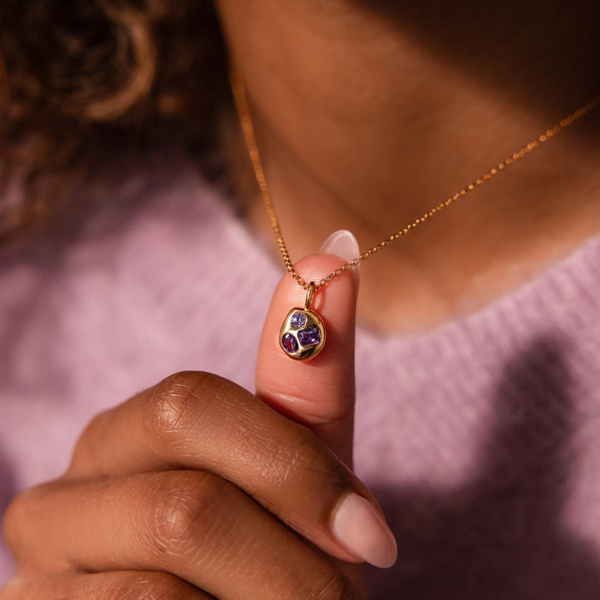 Mixed Garnet Capsule Necklace - Image 2