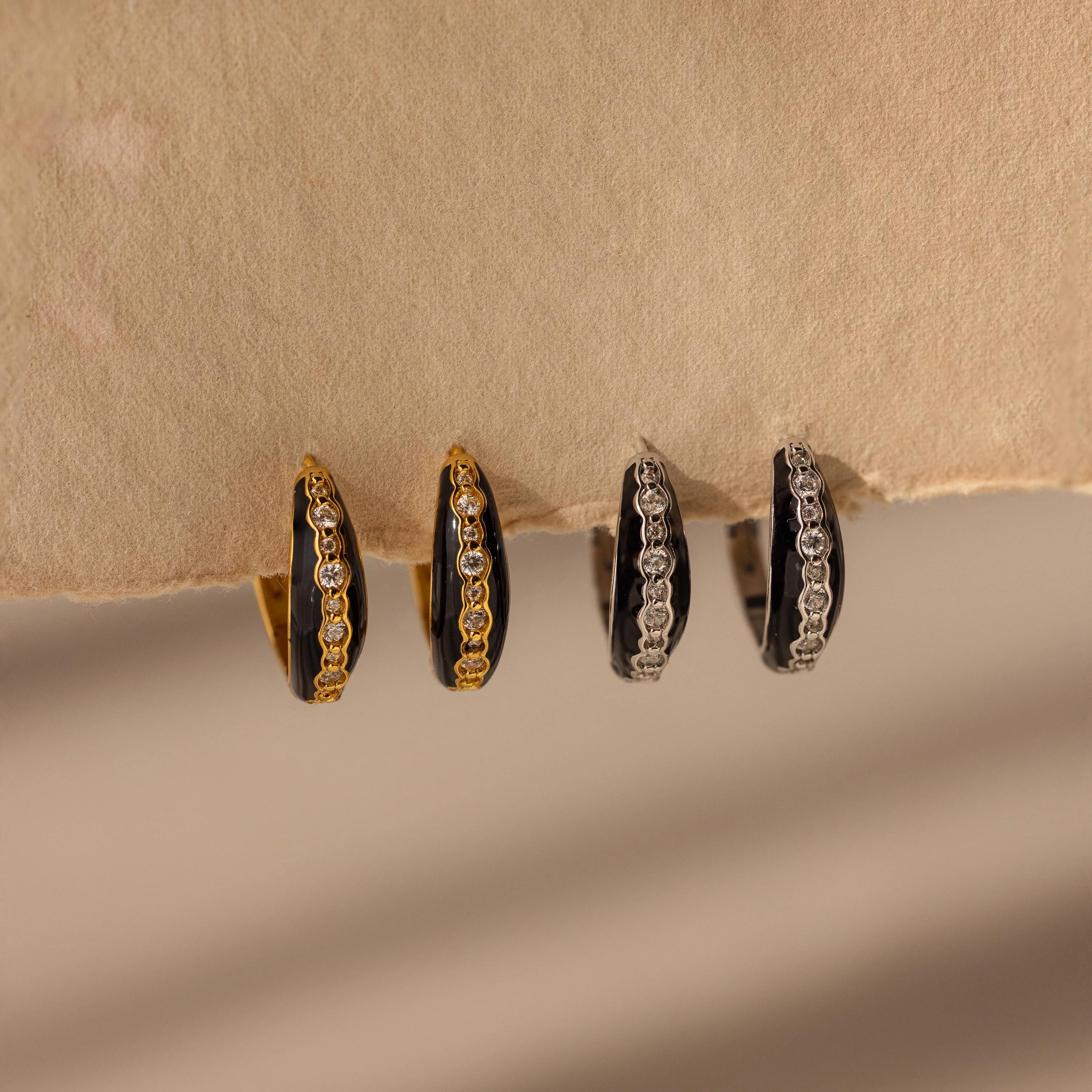 Noir Pave Dome Hoops - Image 3