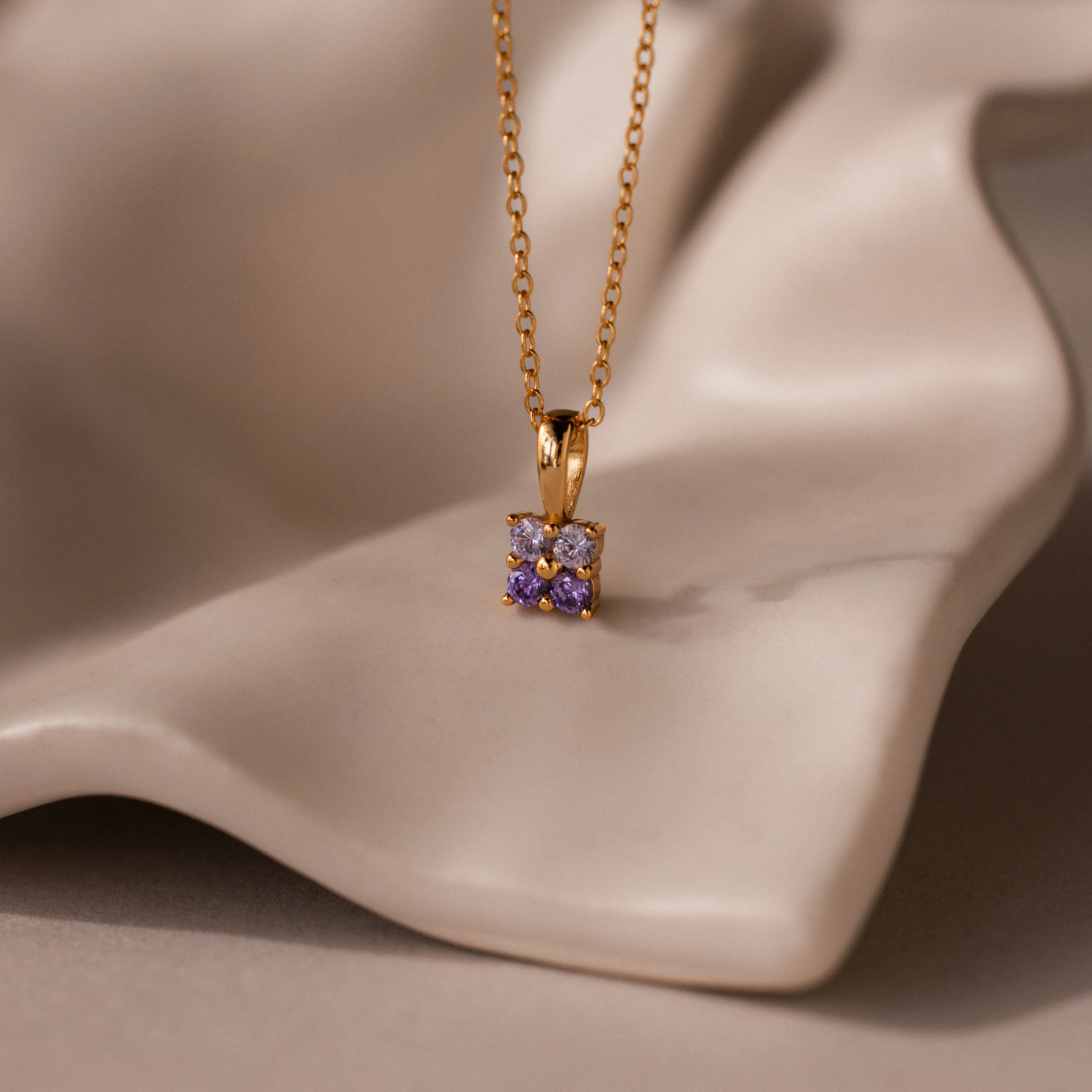 Ombre Birthstone Flower Necklace