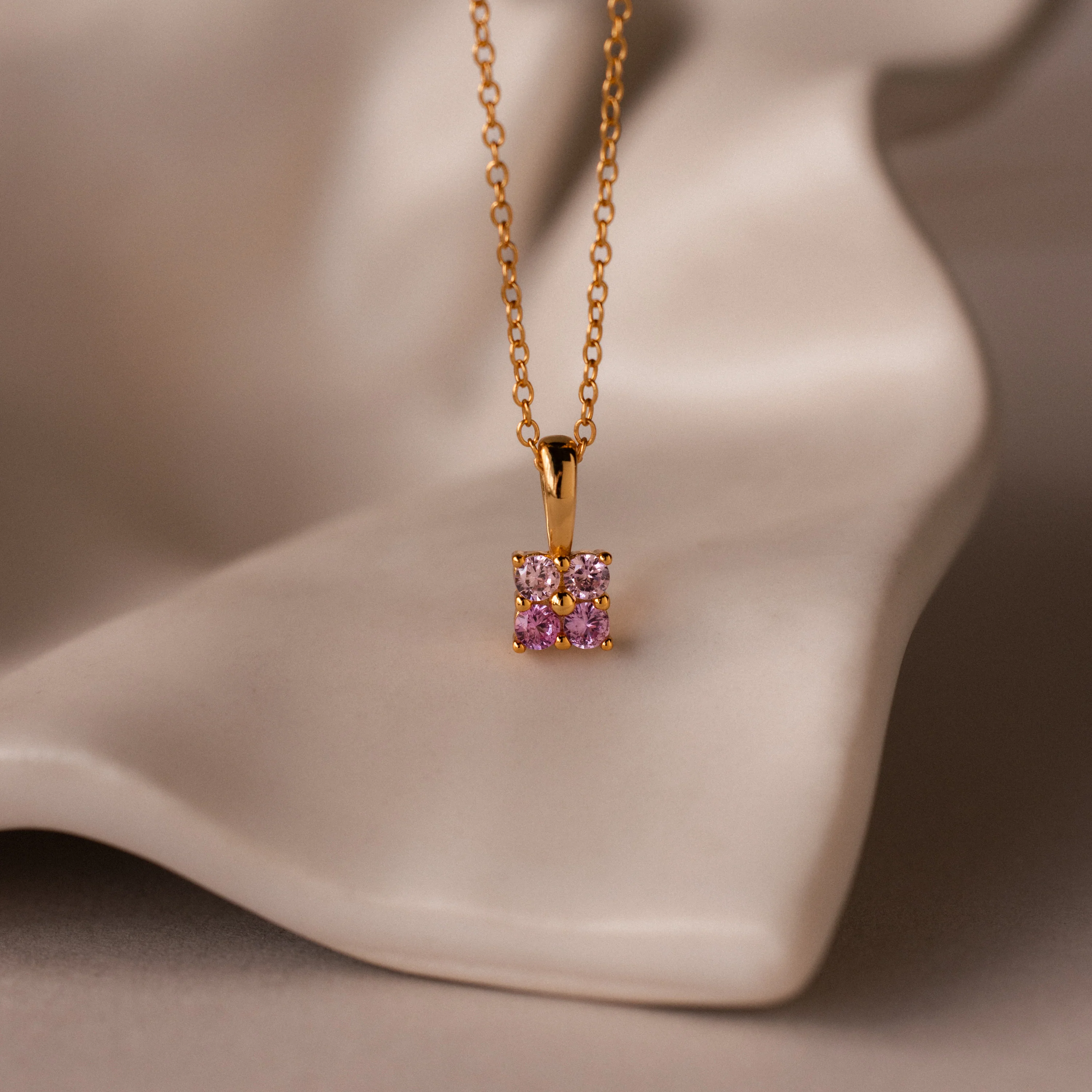 Ombre Pink Tourmaline Flower Necklace