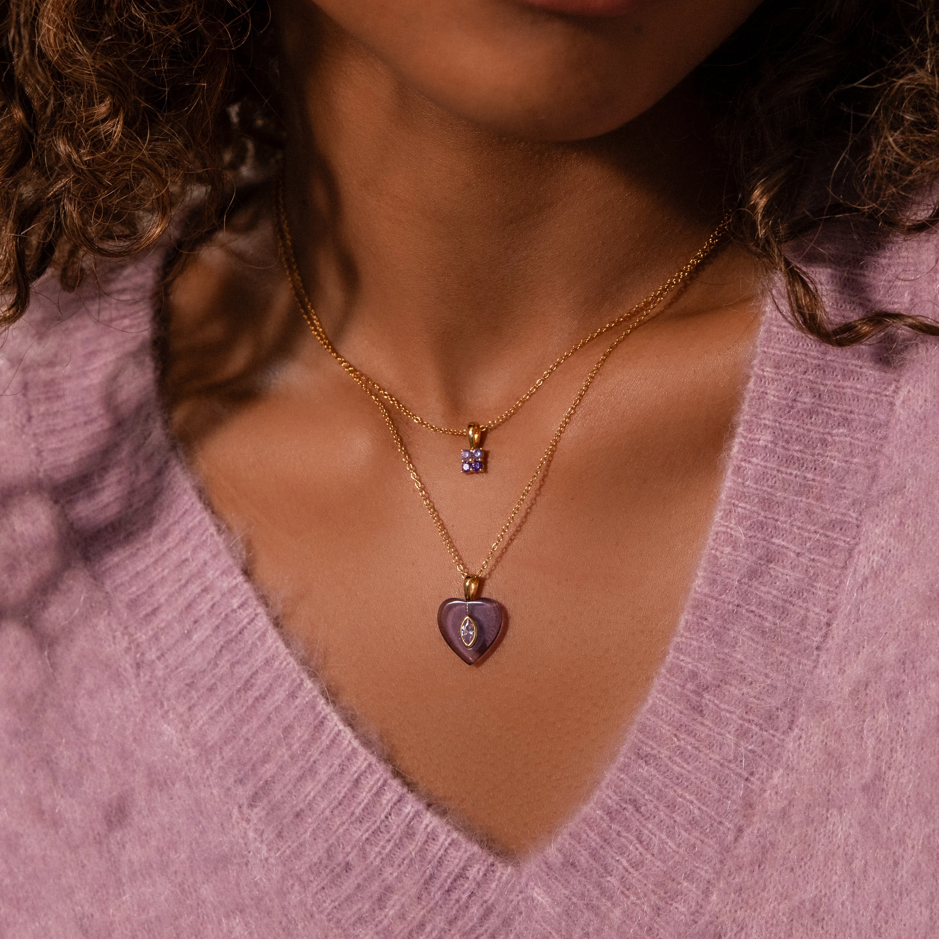 Ombre Ruby Flower Necklace - Image 4