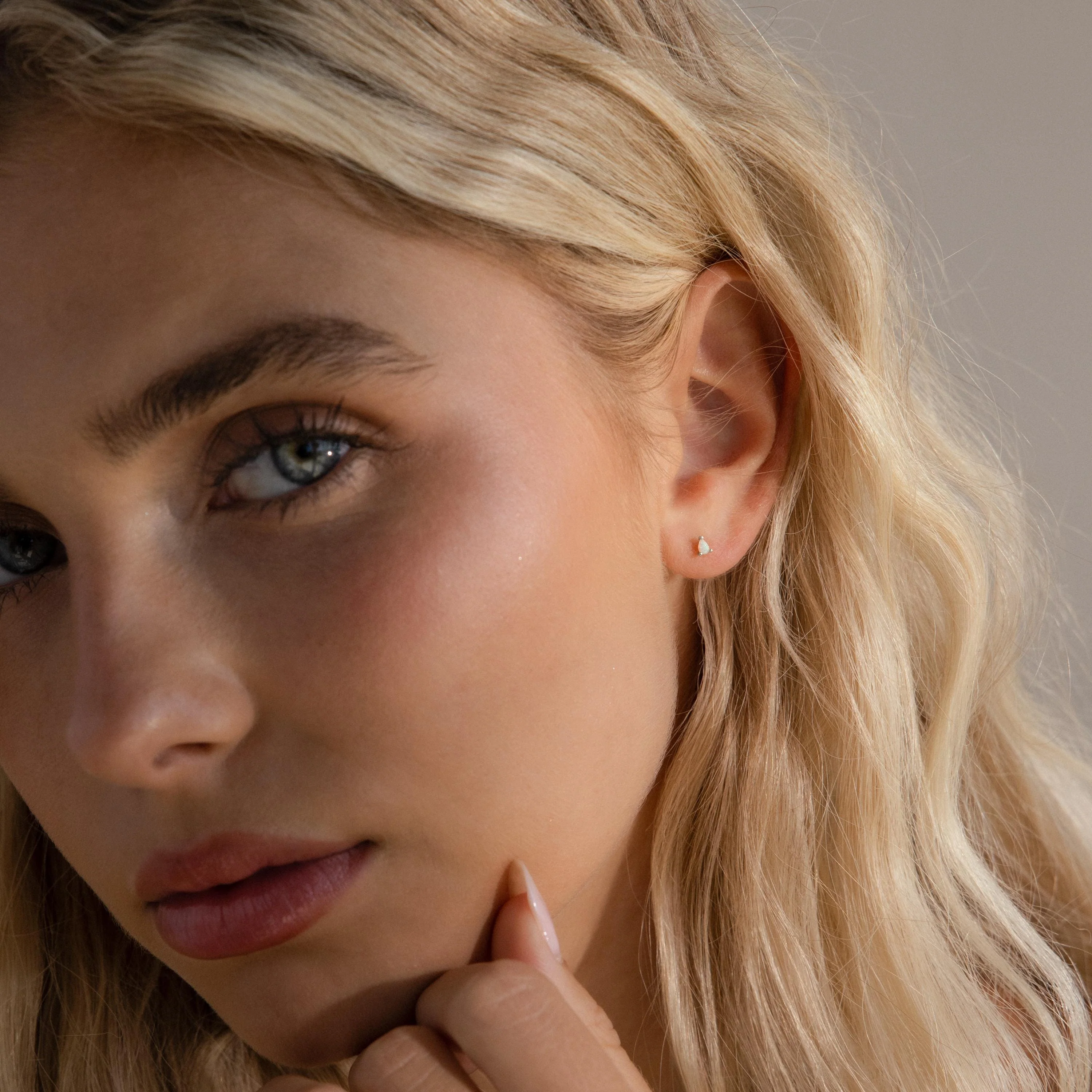 Opal Teardrop Flatback Studs - Image 6