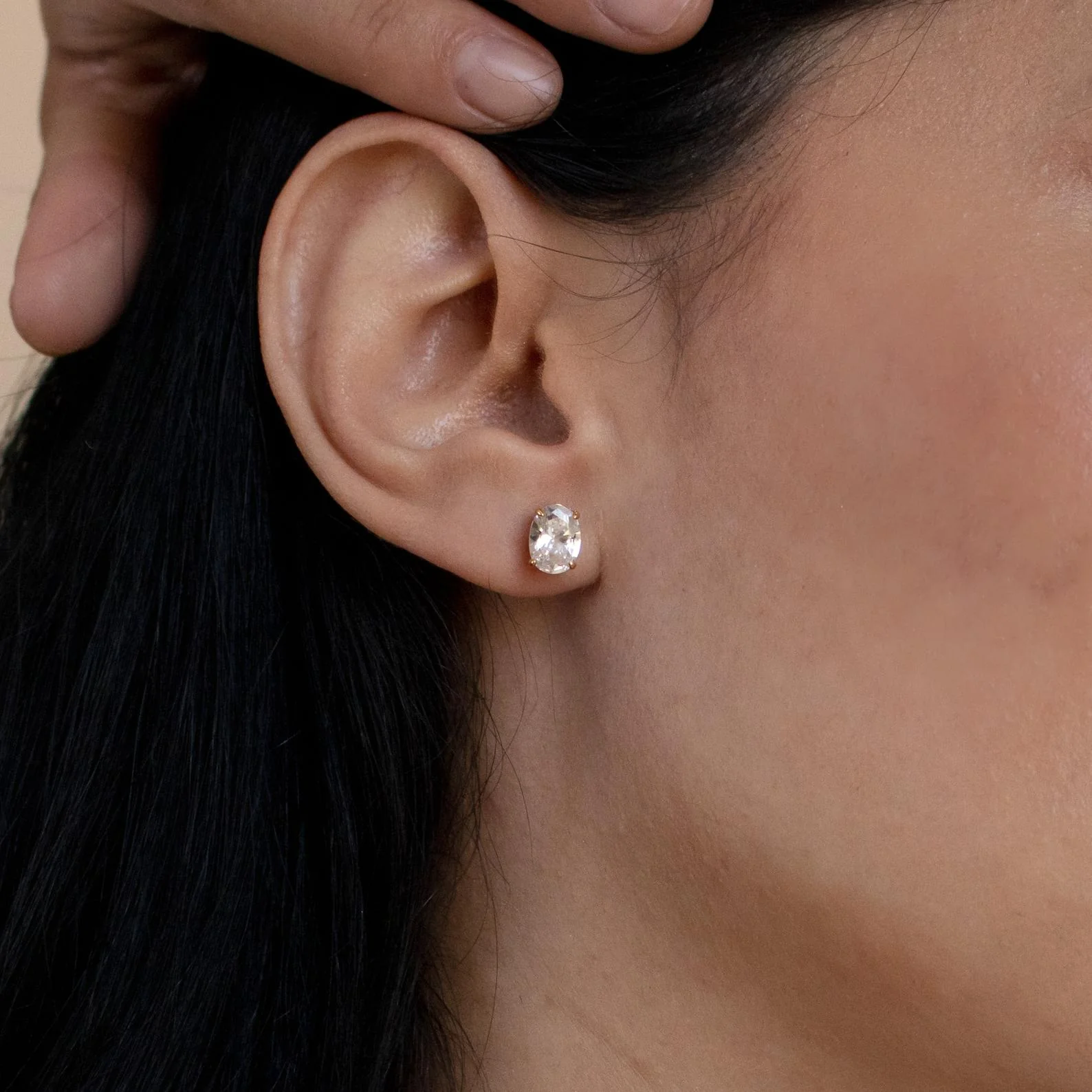 Oval Diamond Studs - Image 2
