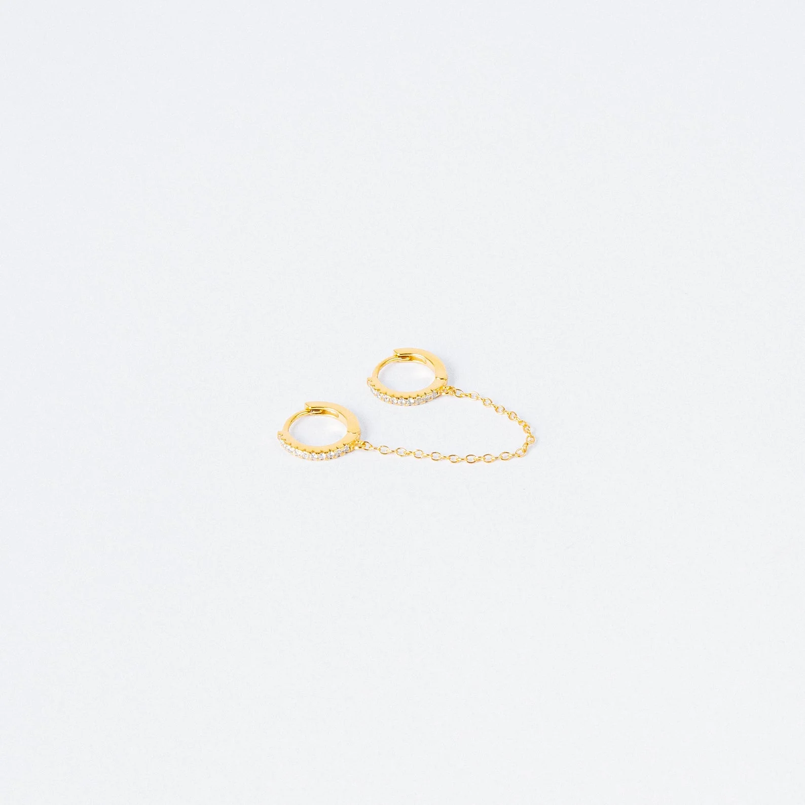 Pave Duo Chain Earrings - Image 4