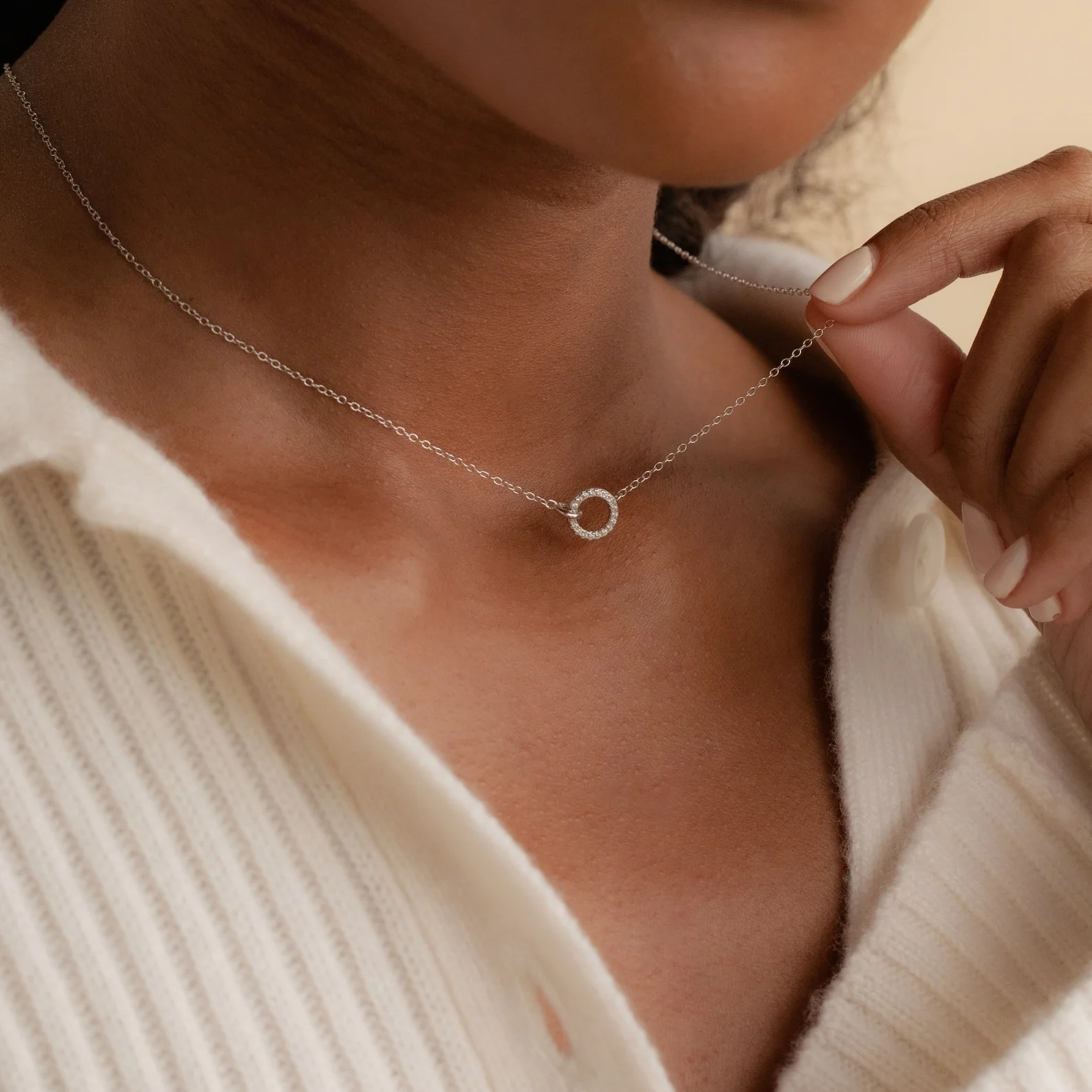 Pave Interlocking Necklace - Image 5