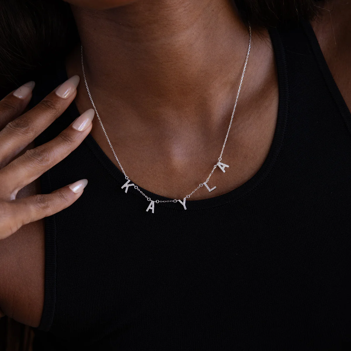 Pave Letter Necklace - Image 4