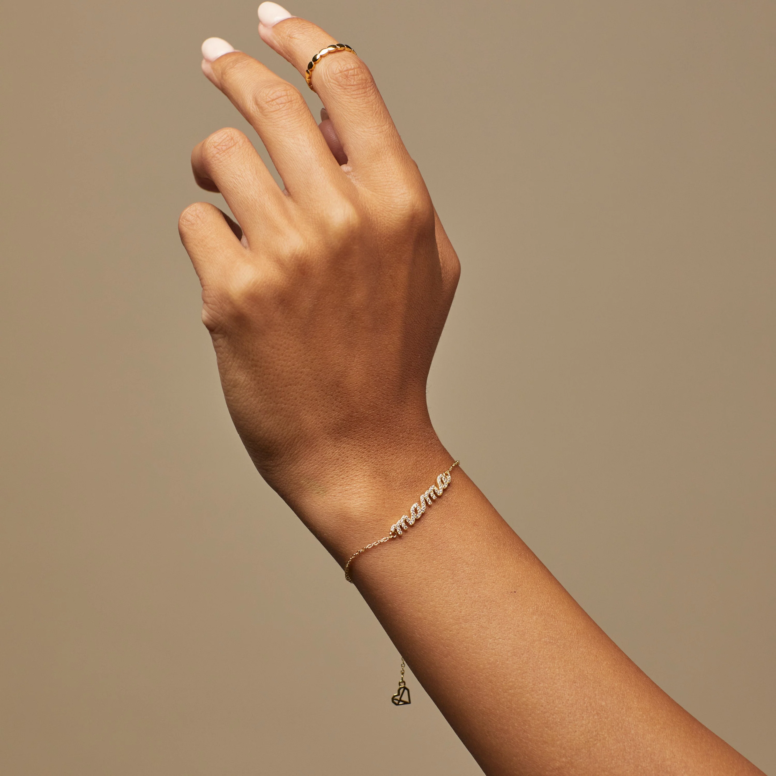 Pave Mama Script Bracelet - Image 3