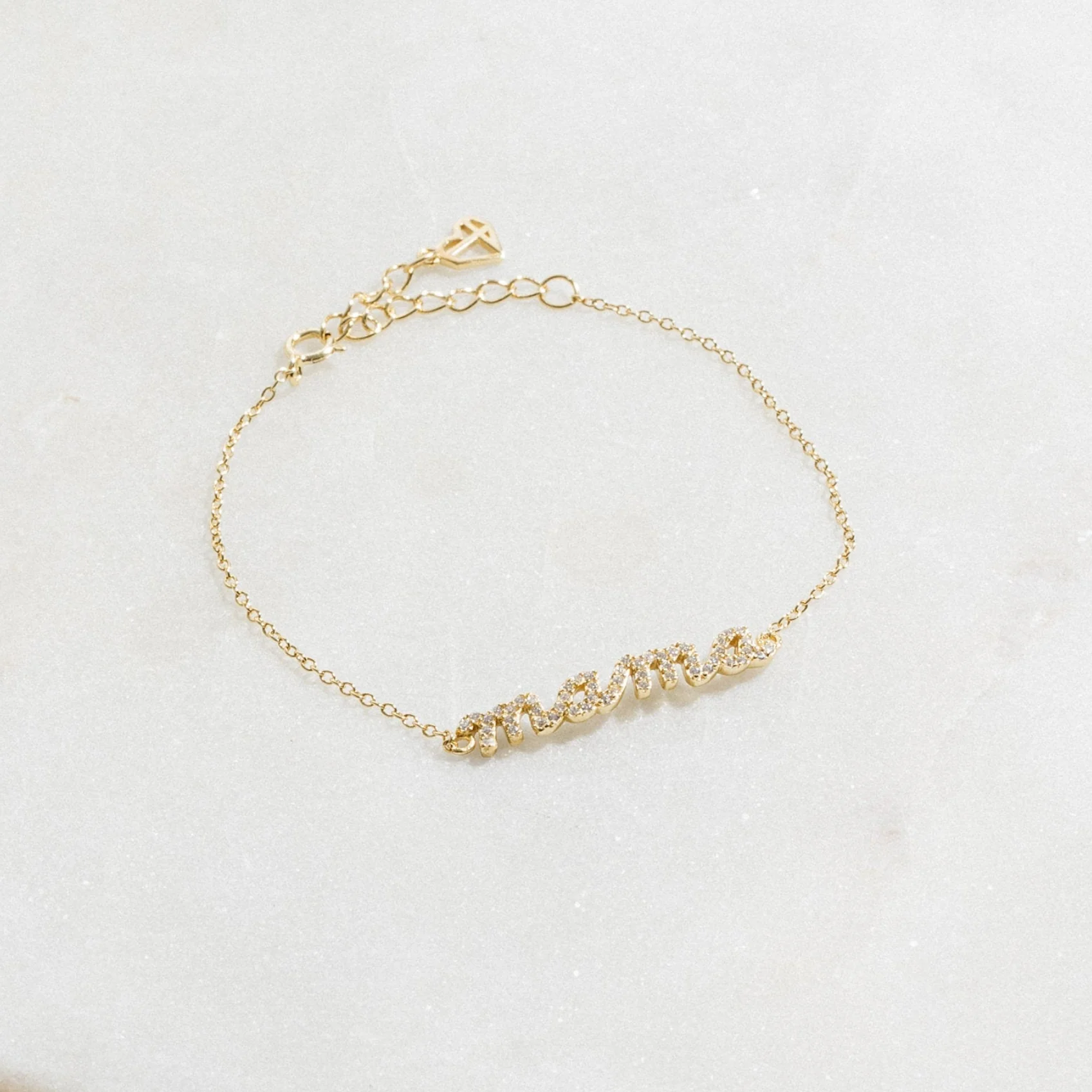 Pave Mama Script Bracelet - Image 4