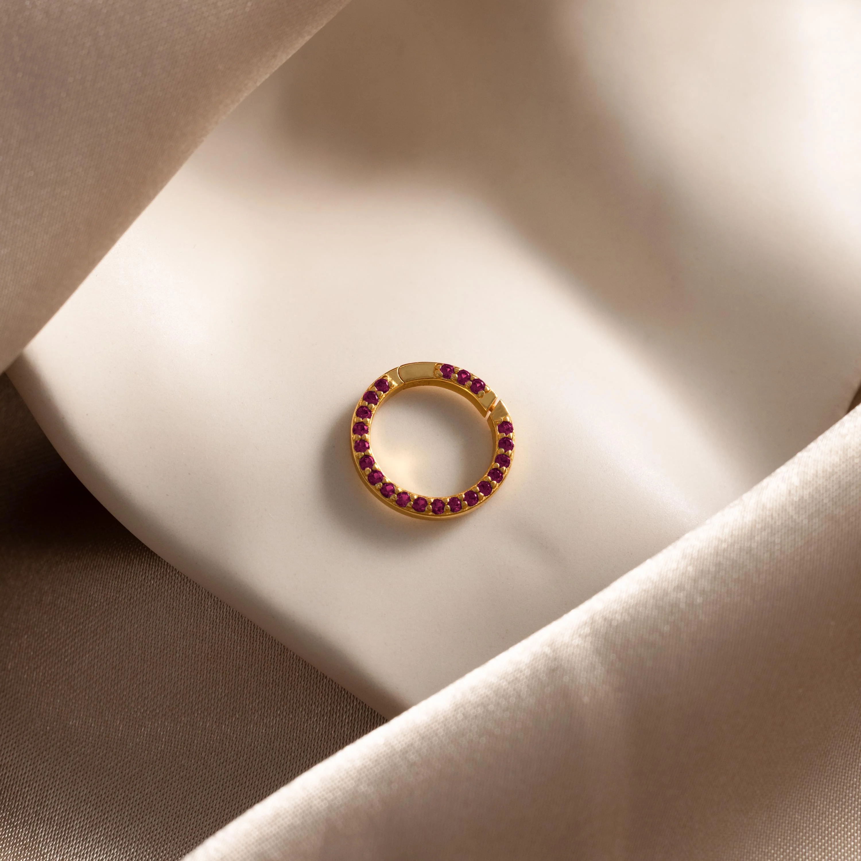 Pave Ruby Charm Clip