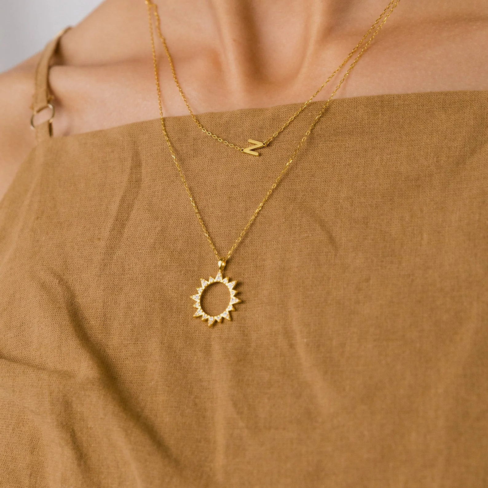 Pave Sun Necklace - Image 5