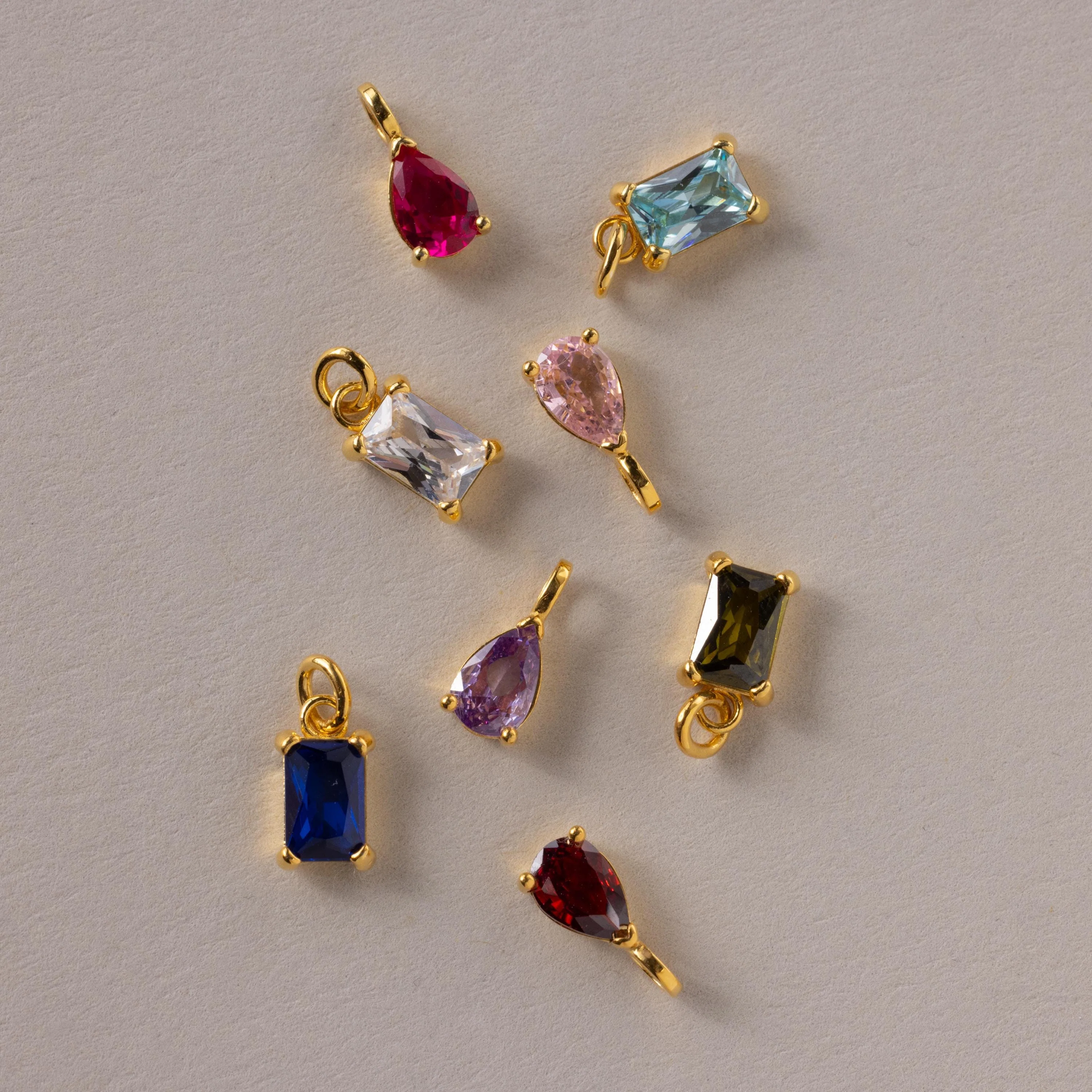 Pear & Baguette Birthstone Charm Set - Image 4