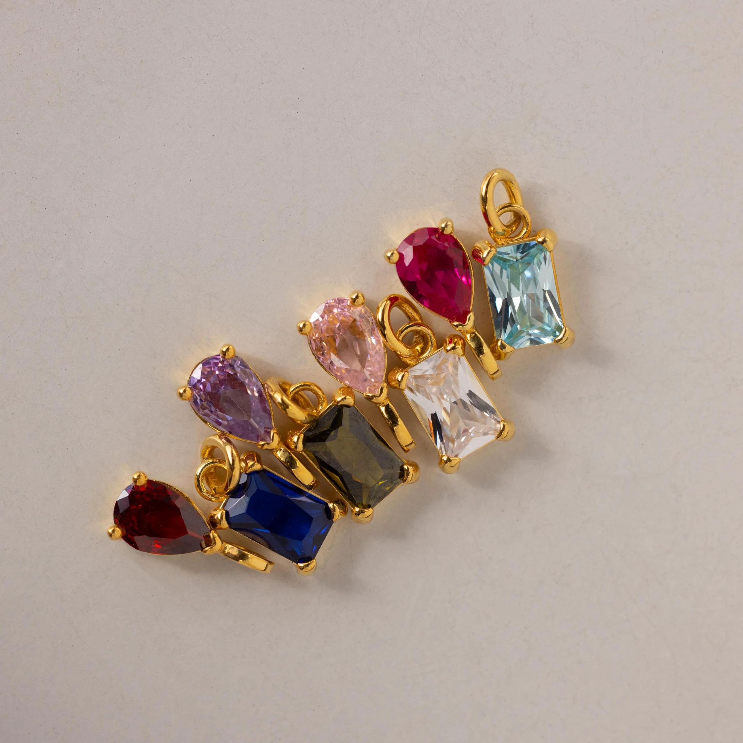Pear & Baguette Birthstone Charm Set - Image 8