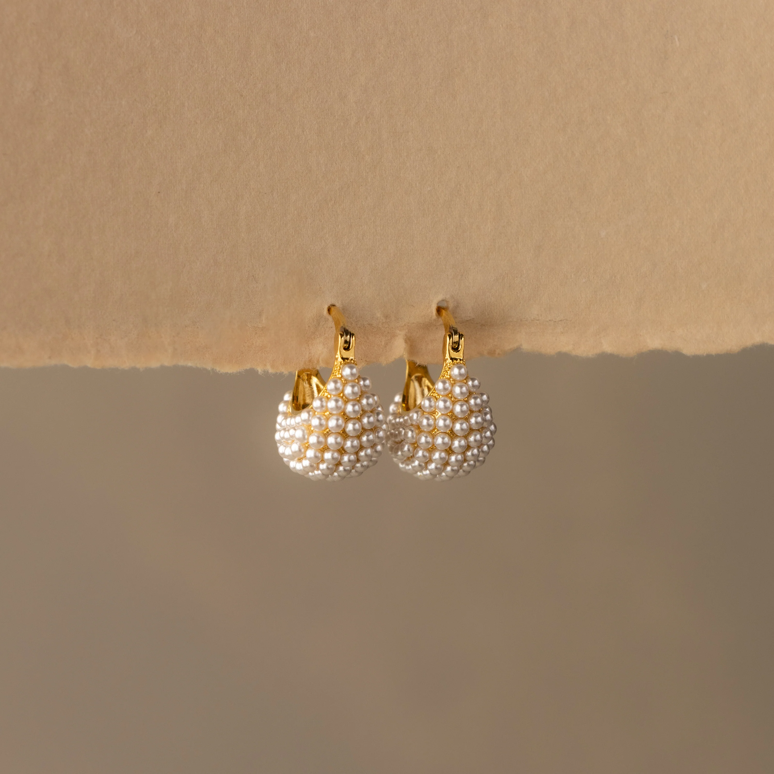 Pearl Cluster Purse Hoops