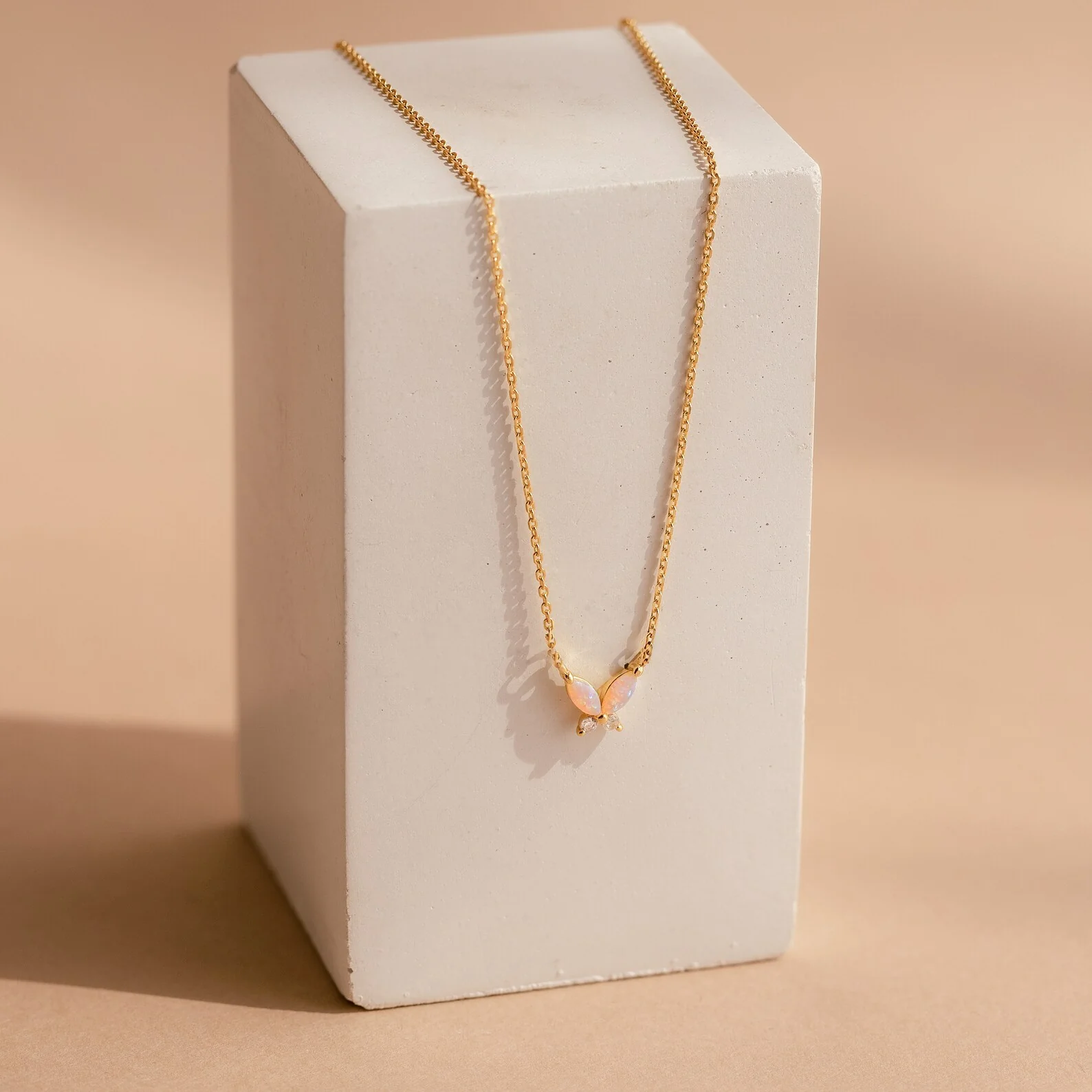 Pink Opal Butterfly Necklace - Image 2