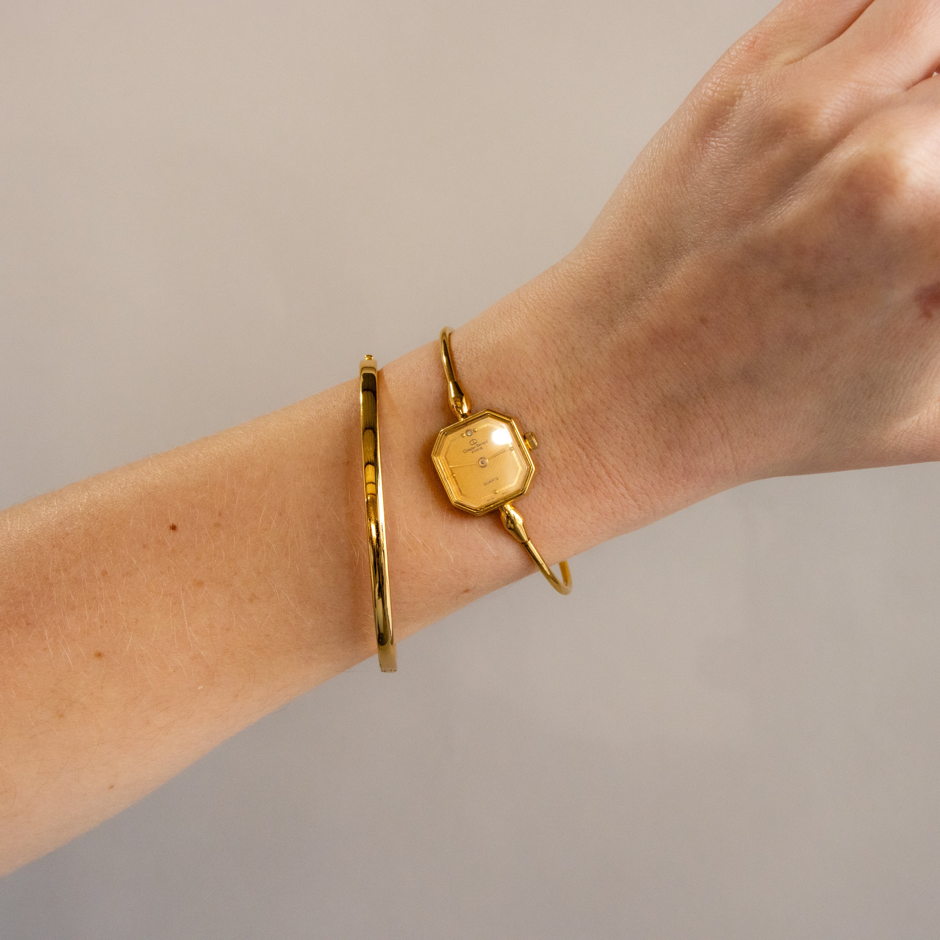 Rare Vintage Christian Bernard Swiss Square Gold Watch