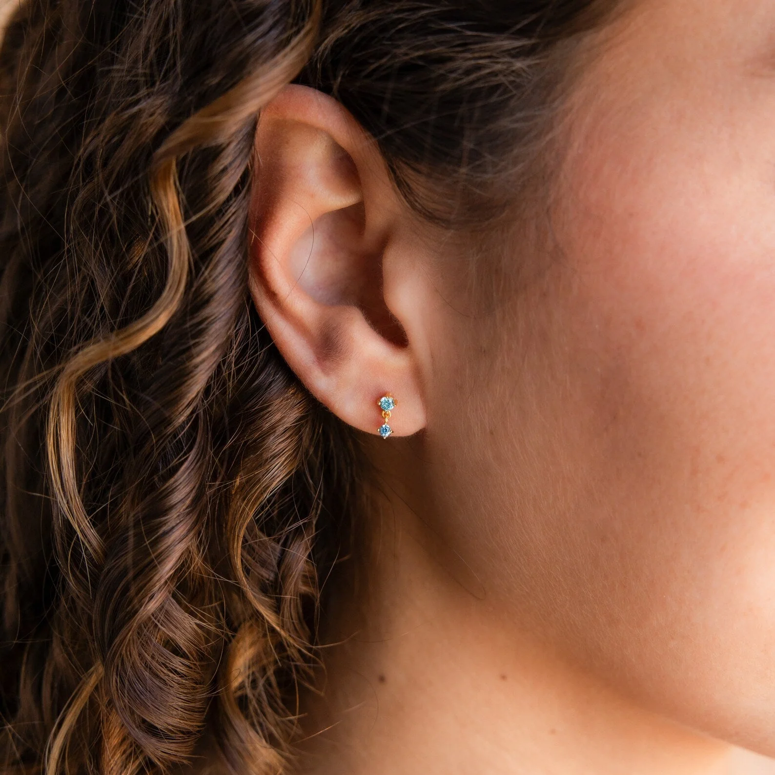 Ruby Birthstone Drop Studs - Image 4