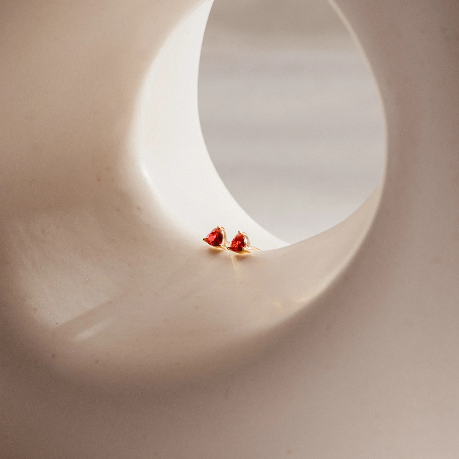 Ruby Heart Studs - Image 2