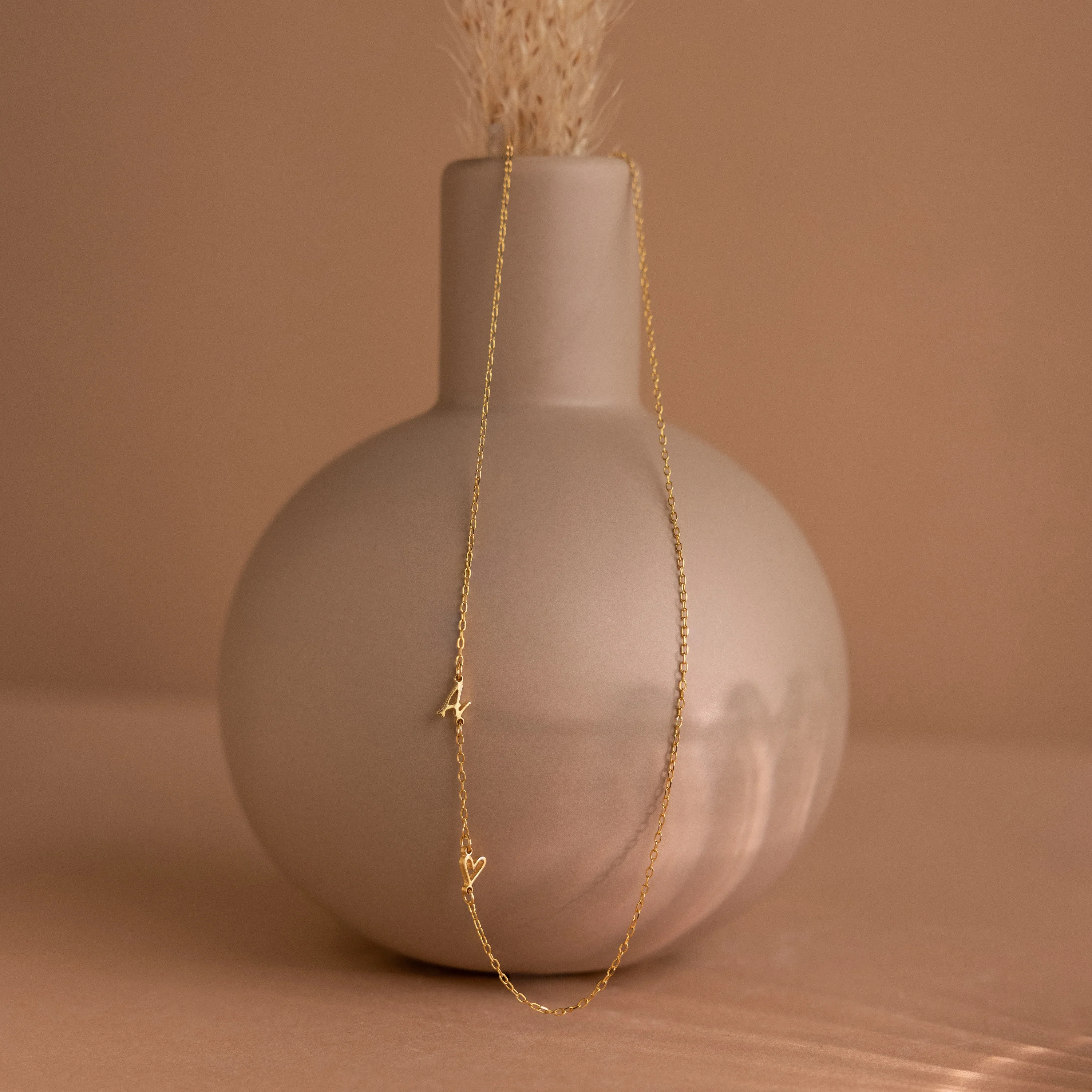 Sideways Initial Heart Necklace - Image 3
