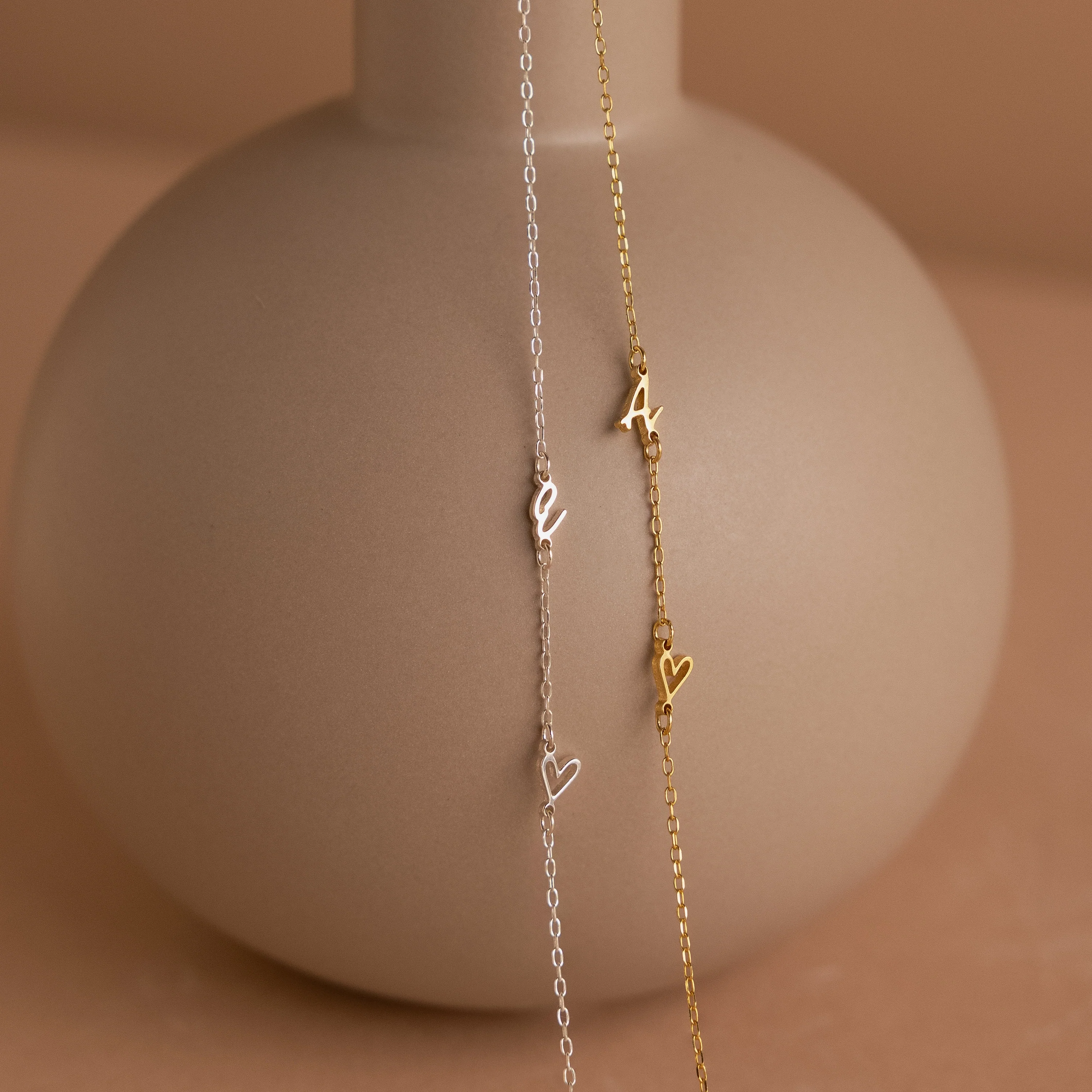 Sideways Initial Heart Necklace - Image 5