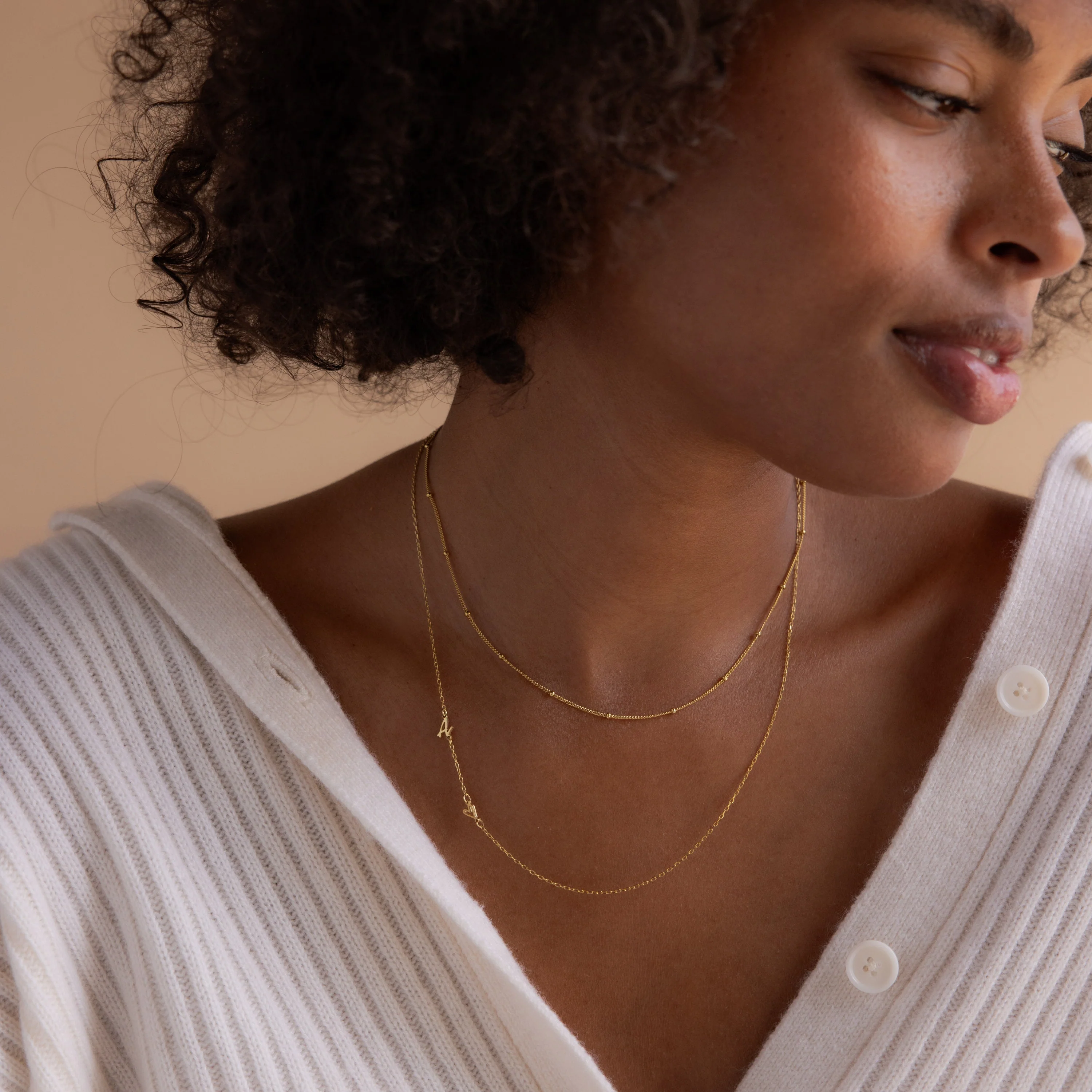 Sideways Initial Heart Necklace - Image 6