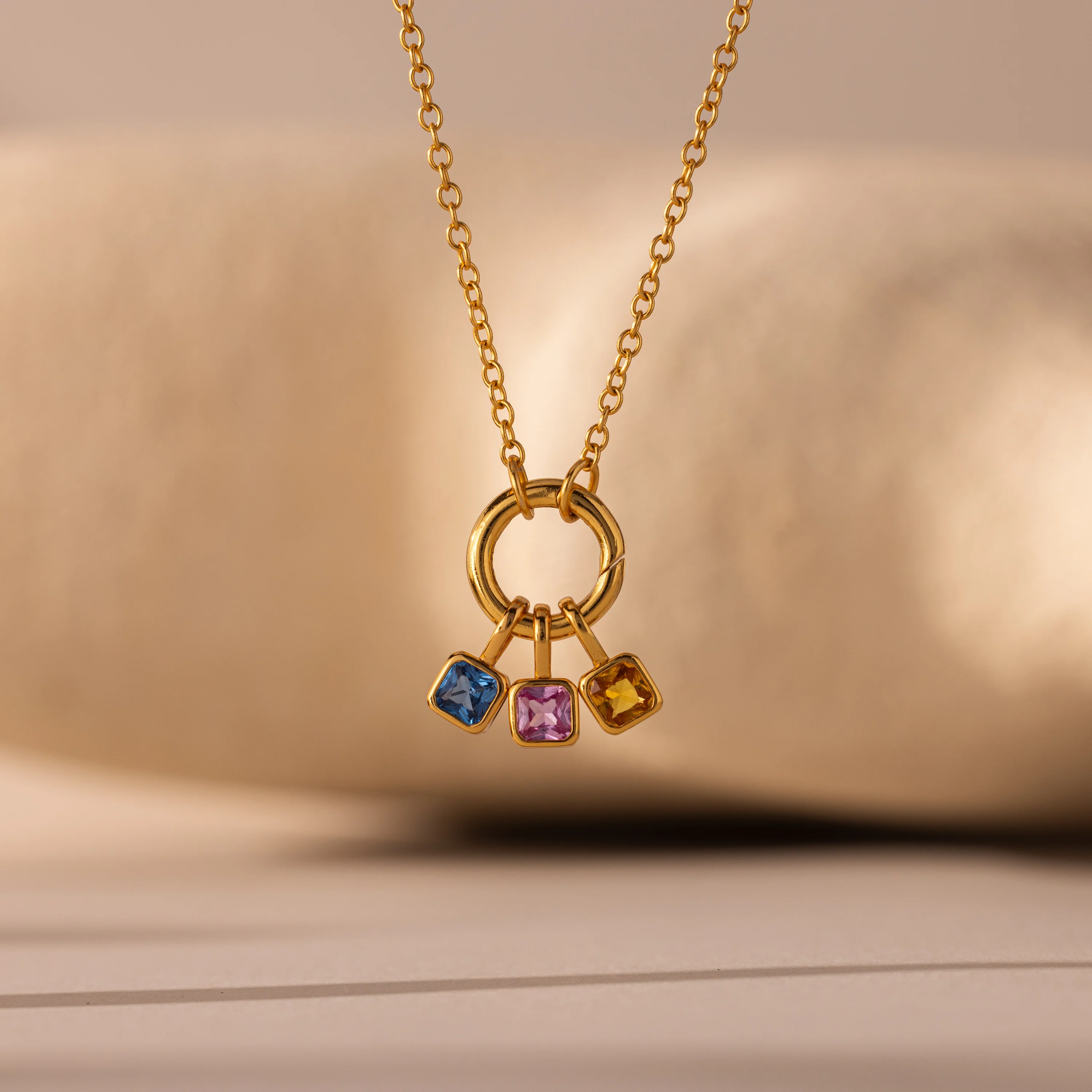 Square Bezel Peridot Charm - Image 5