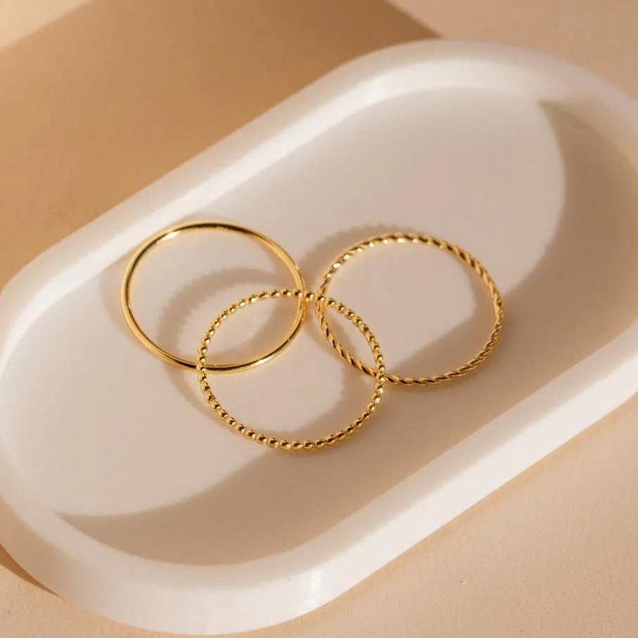 Skinny Stacking Rings Set - Image 2