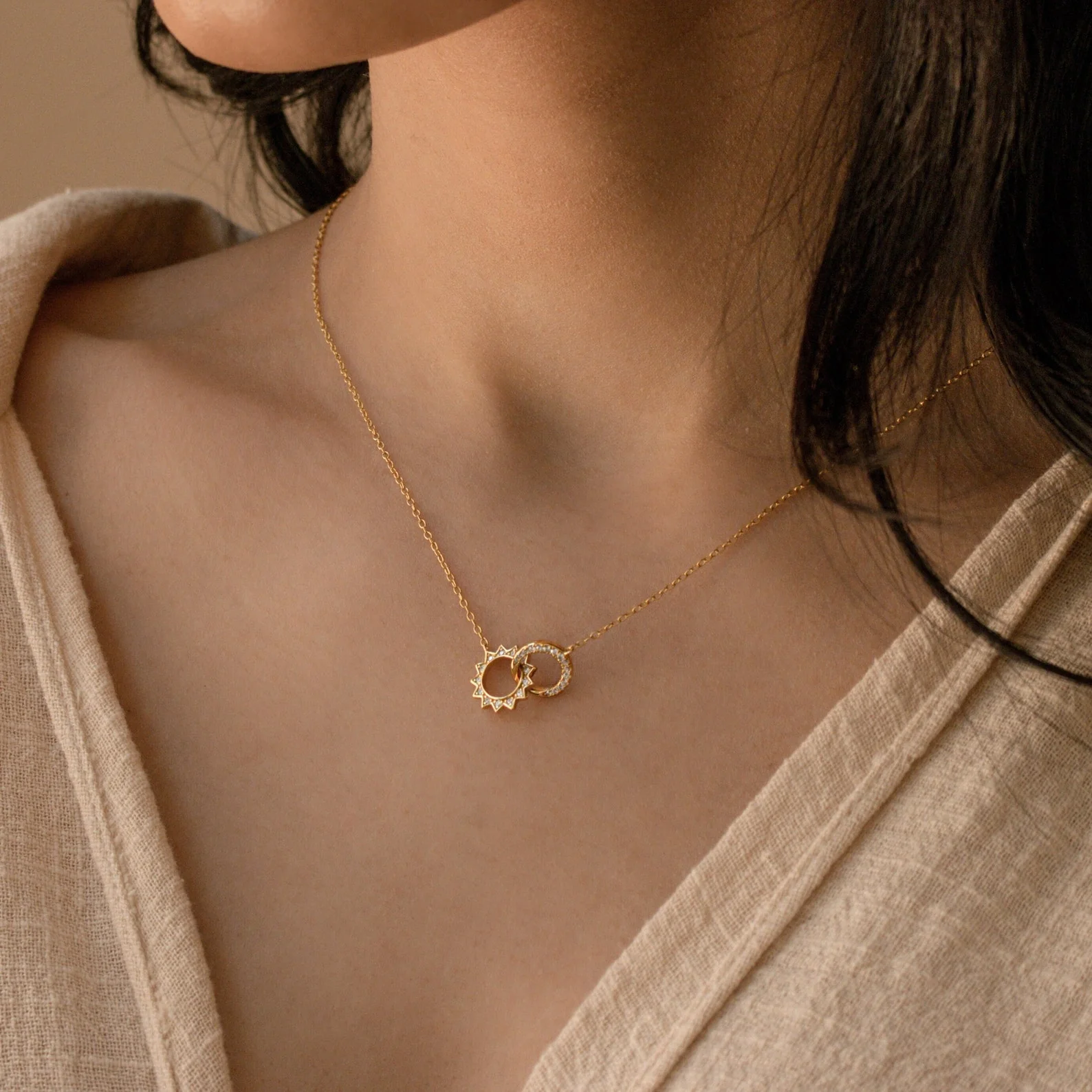Sun & Moon Eternity Necklace - Image 3