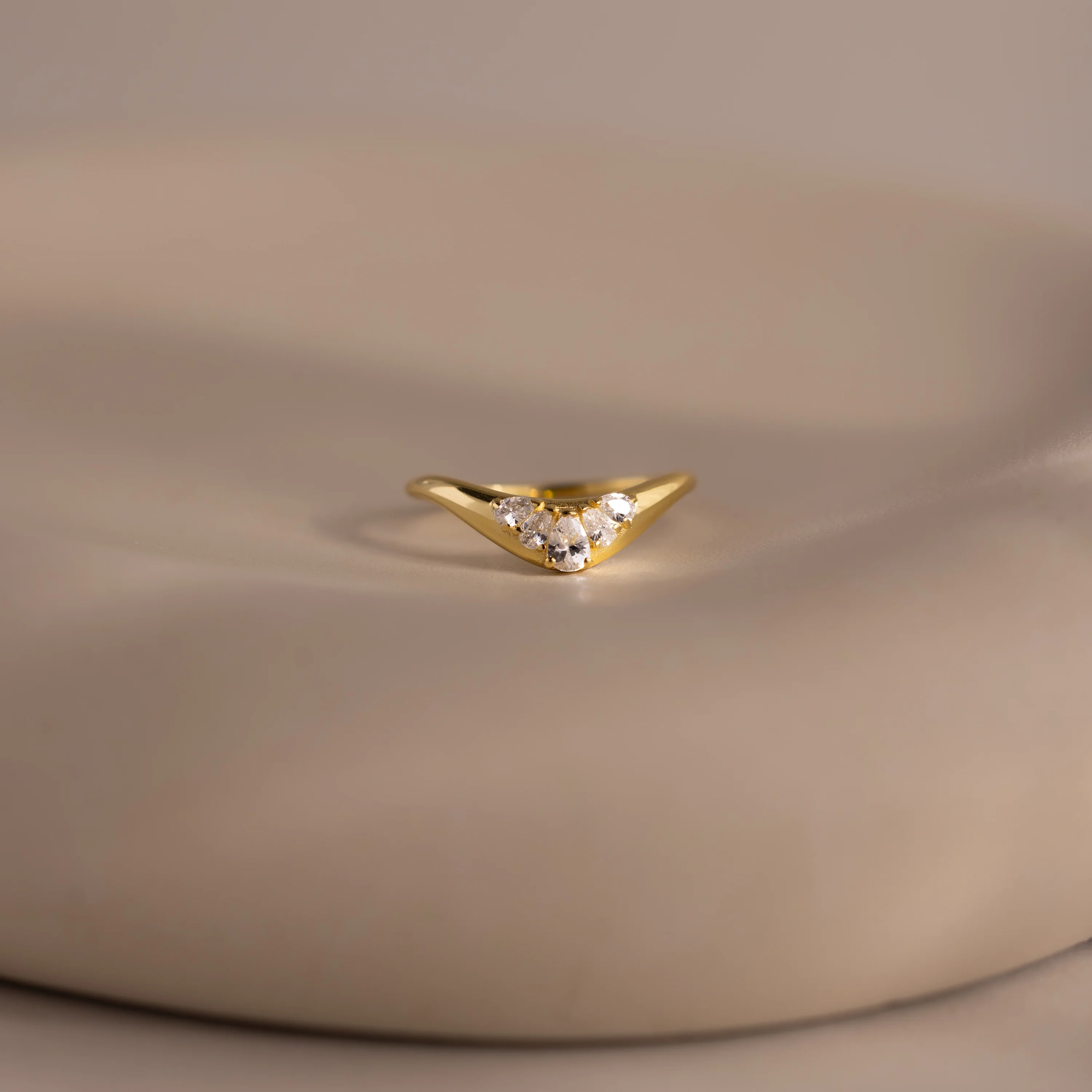 Sunrise Diamond Curve Ring - Image 7