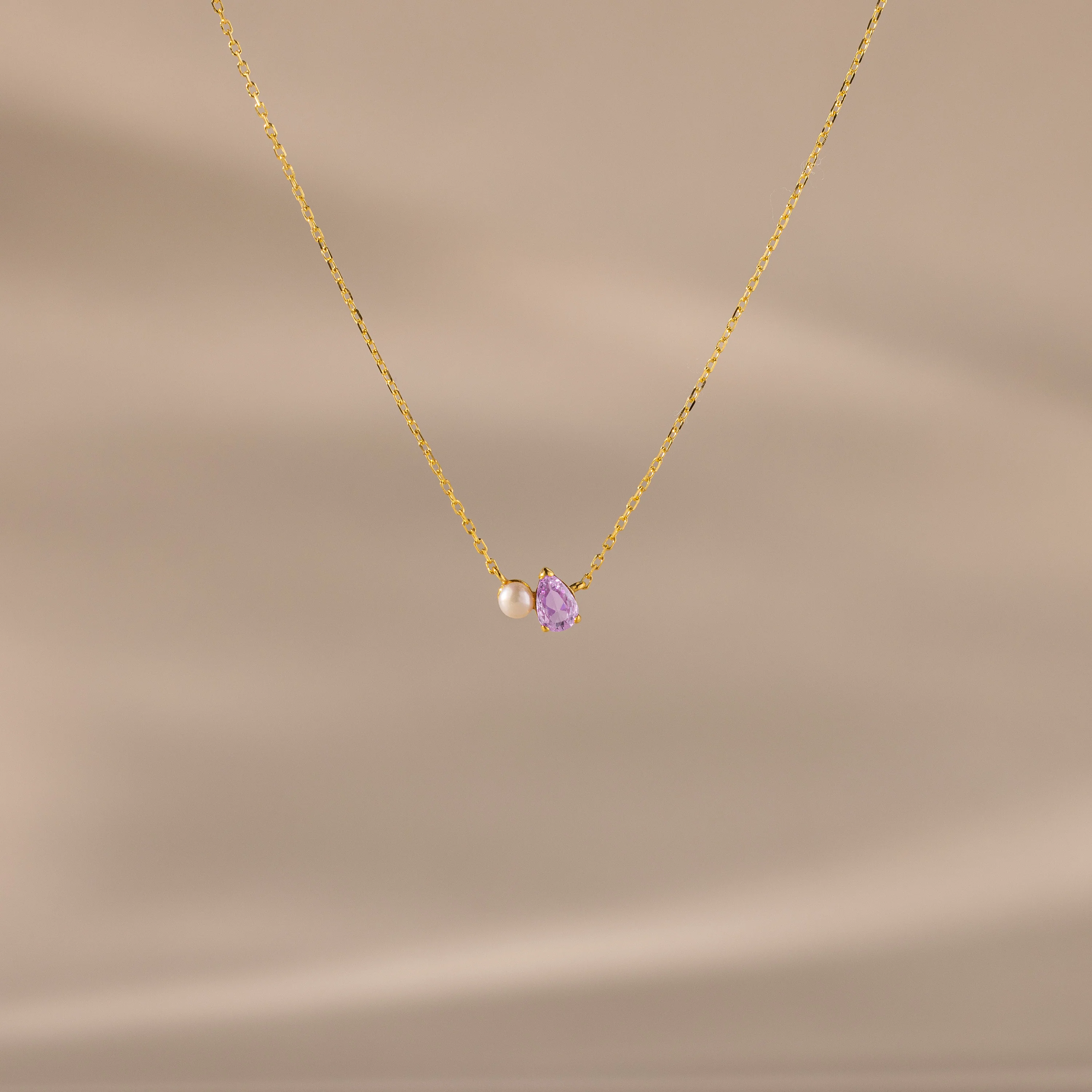 Teardrop Alexandrite & Pearl Necklace