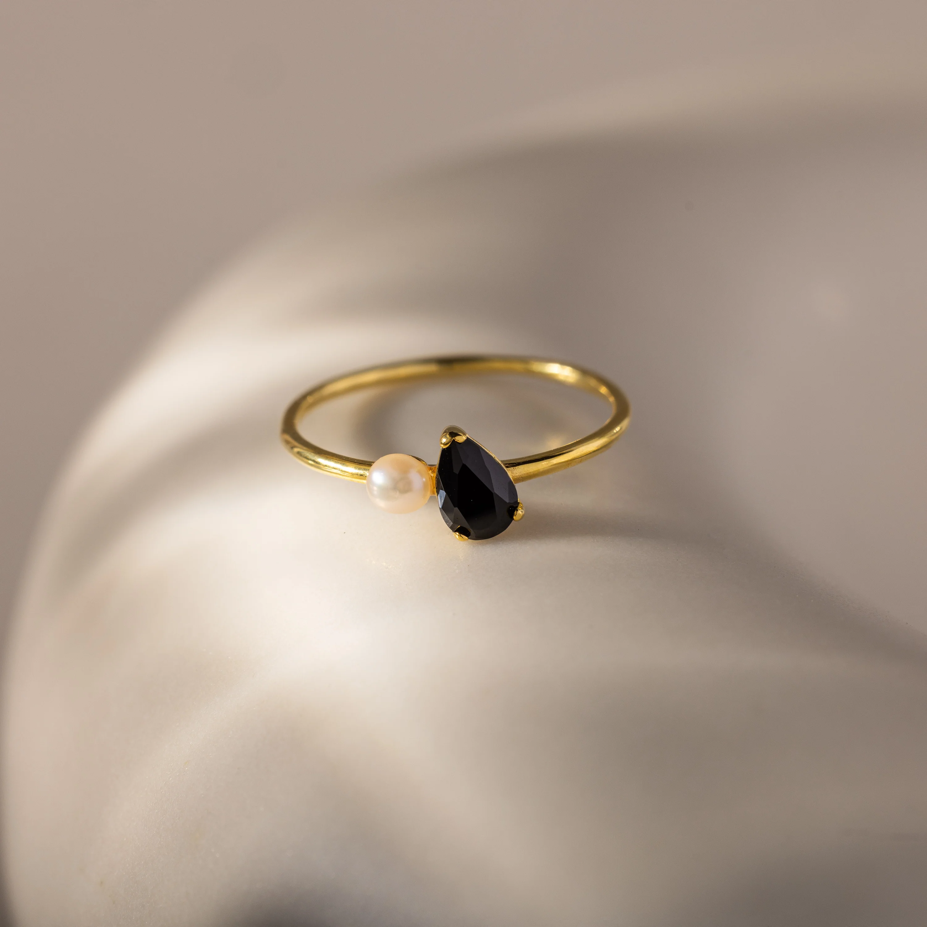 Teardrop Birthstone & Pearl Ring - Image 6