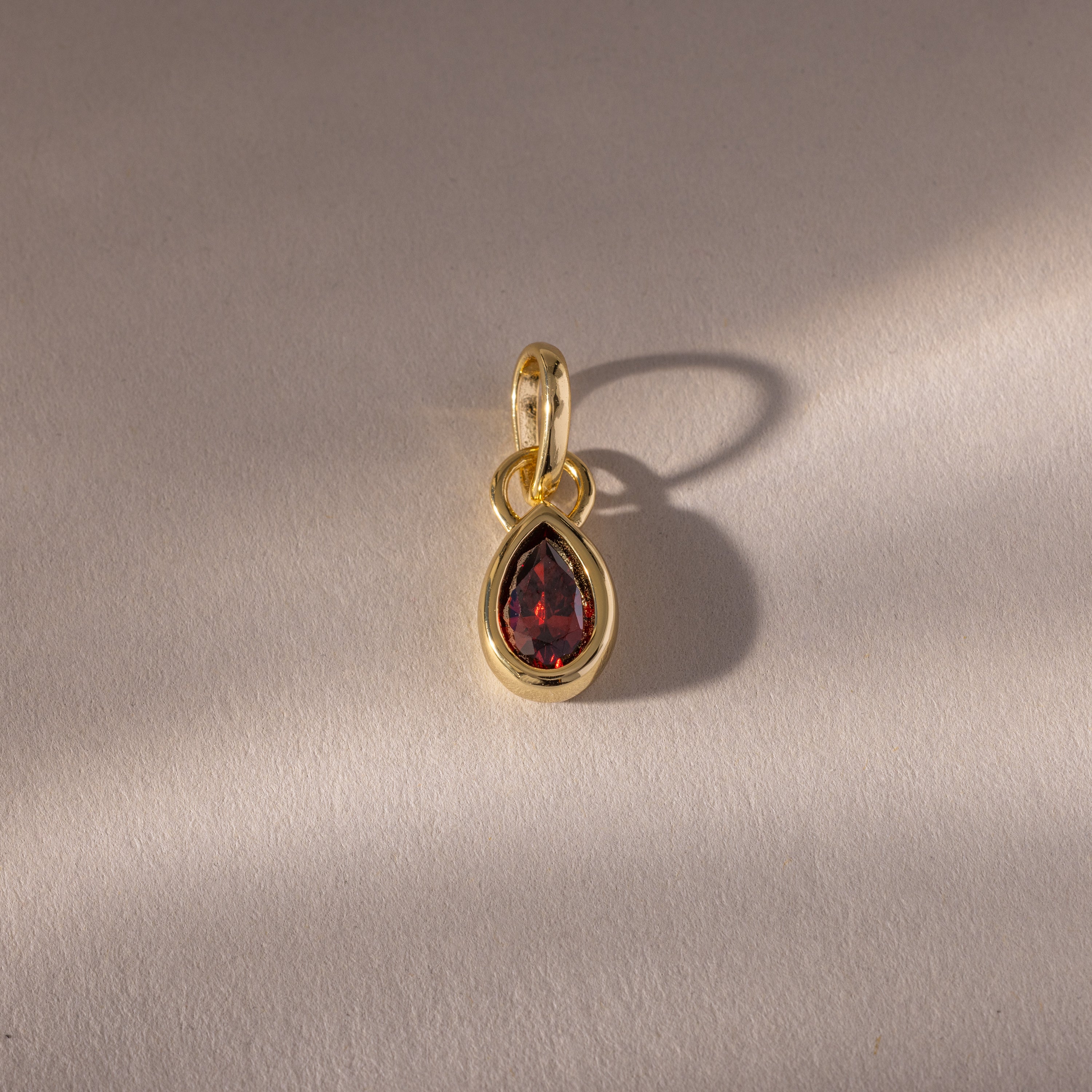 Teardrop Garnet Charm