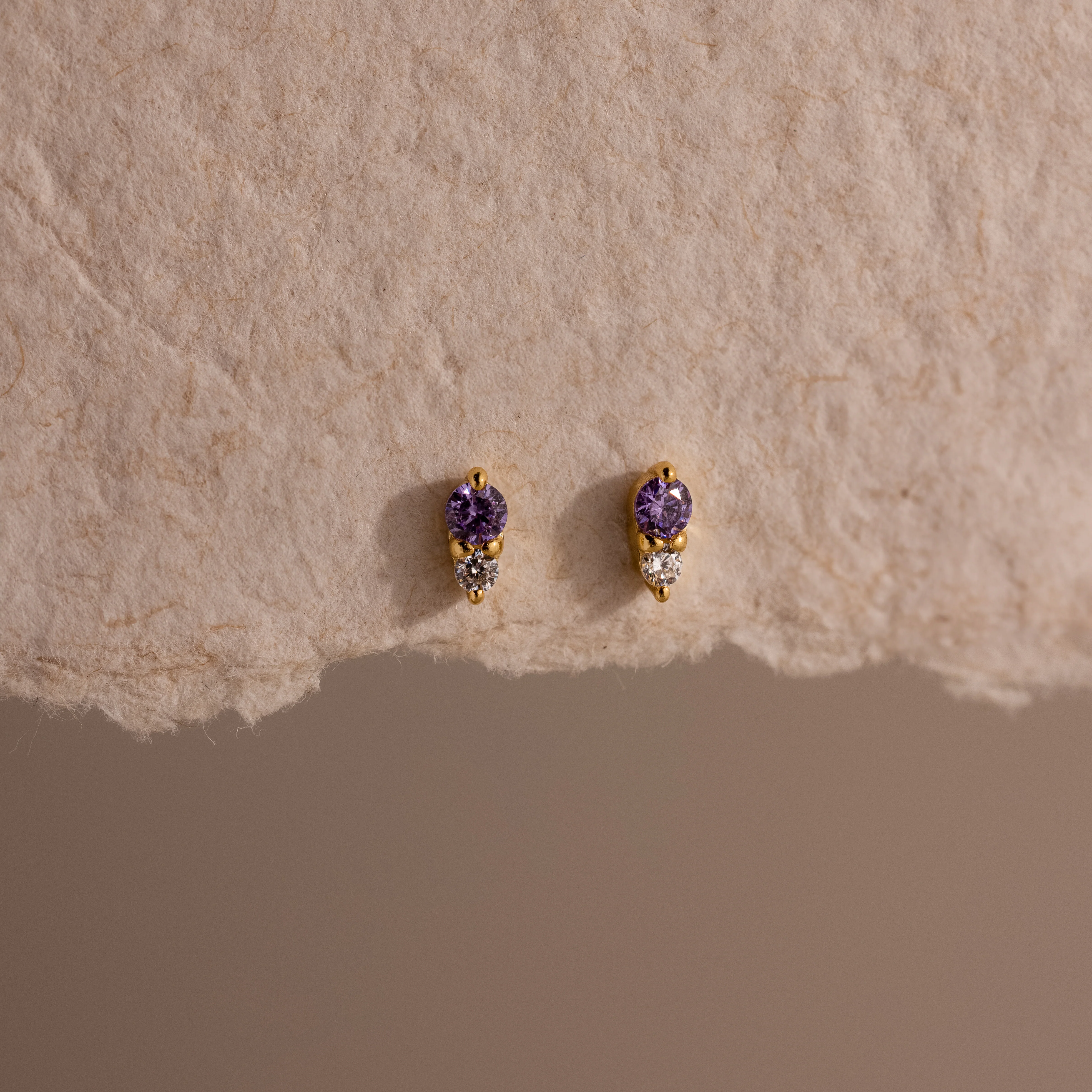Tiny Duo Birthstone Flatback Studs - Image 2
