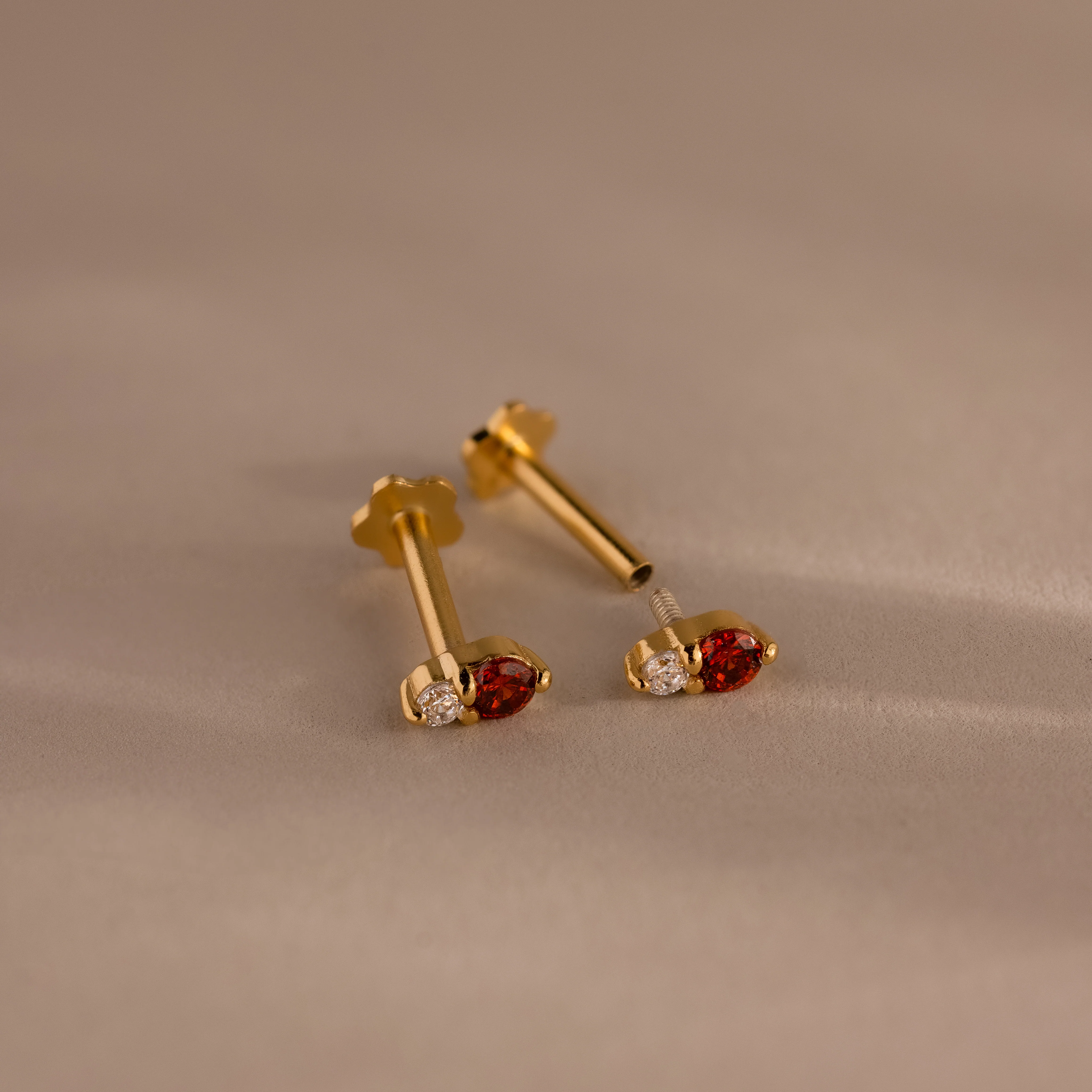 Tiny Duo Sapphire Flatback Studs - Image 3