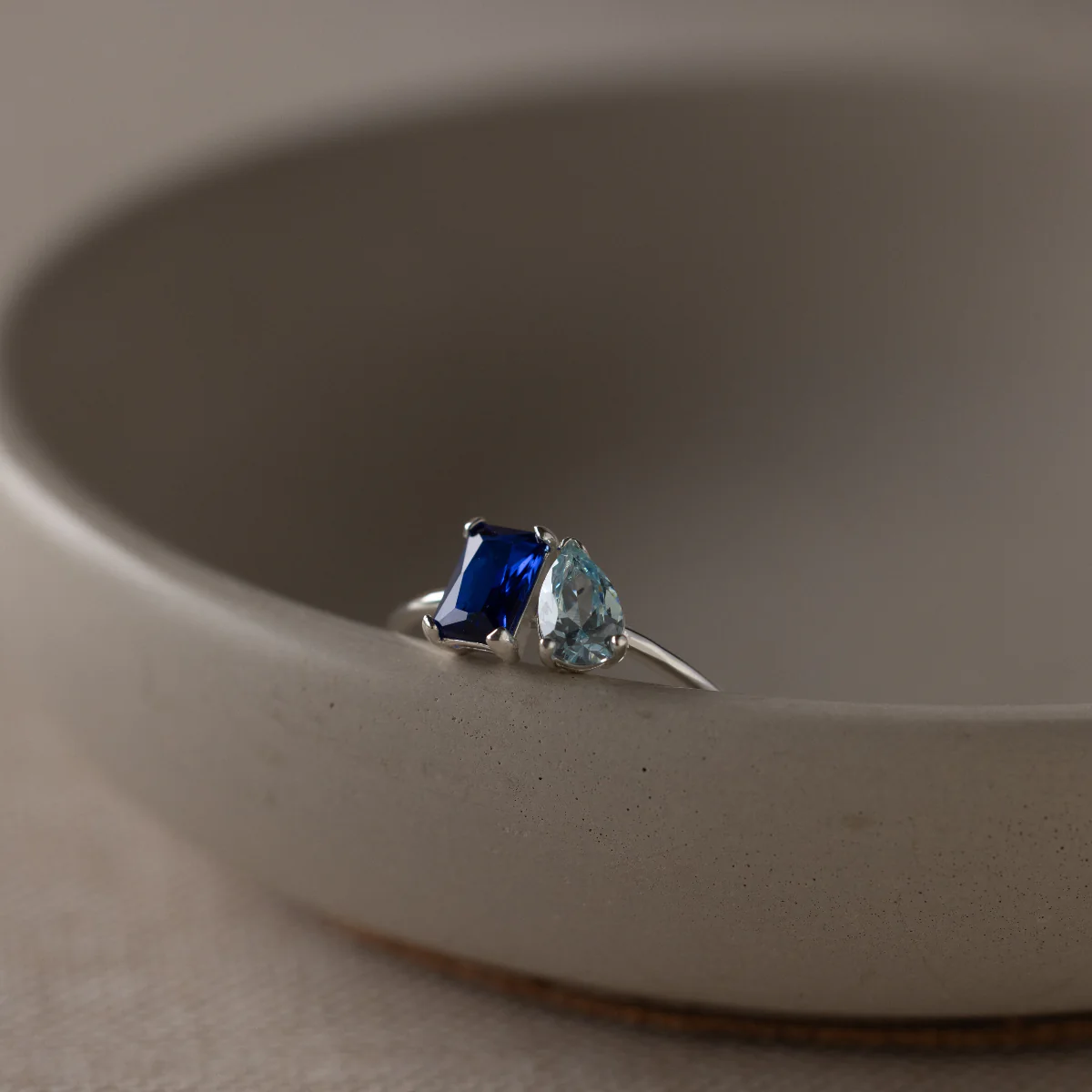Toi et Moi Birthstone Ring in Silver - Image 4