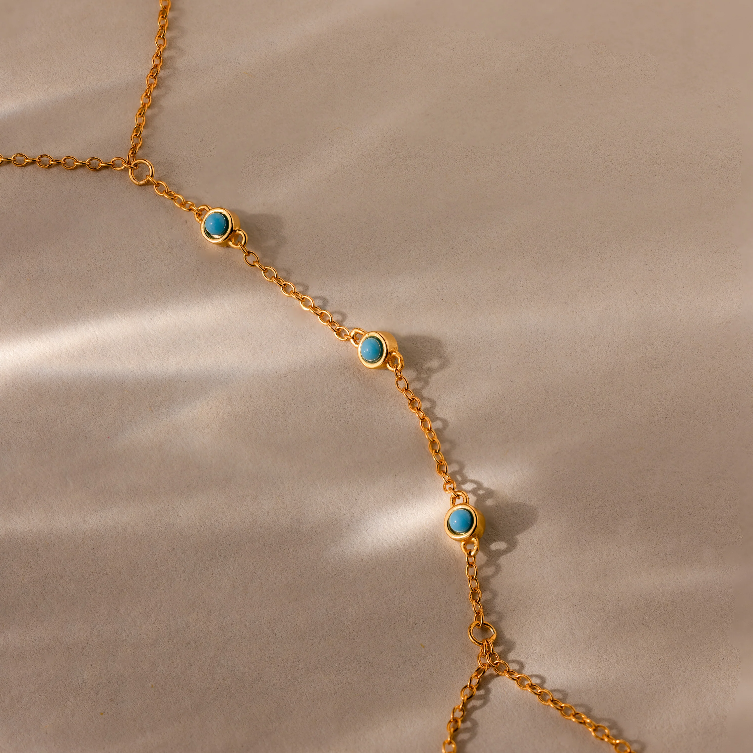 Turquoise Hand Chain Bracelet - Image 6