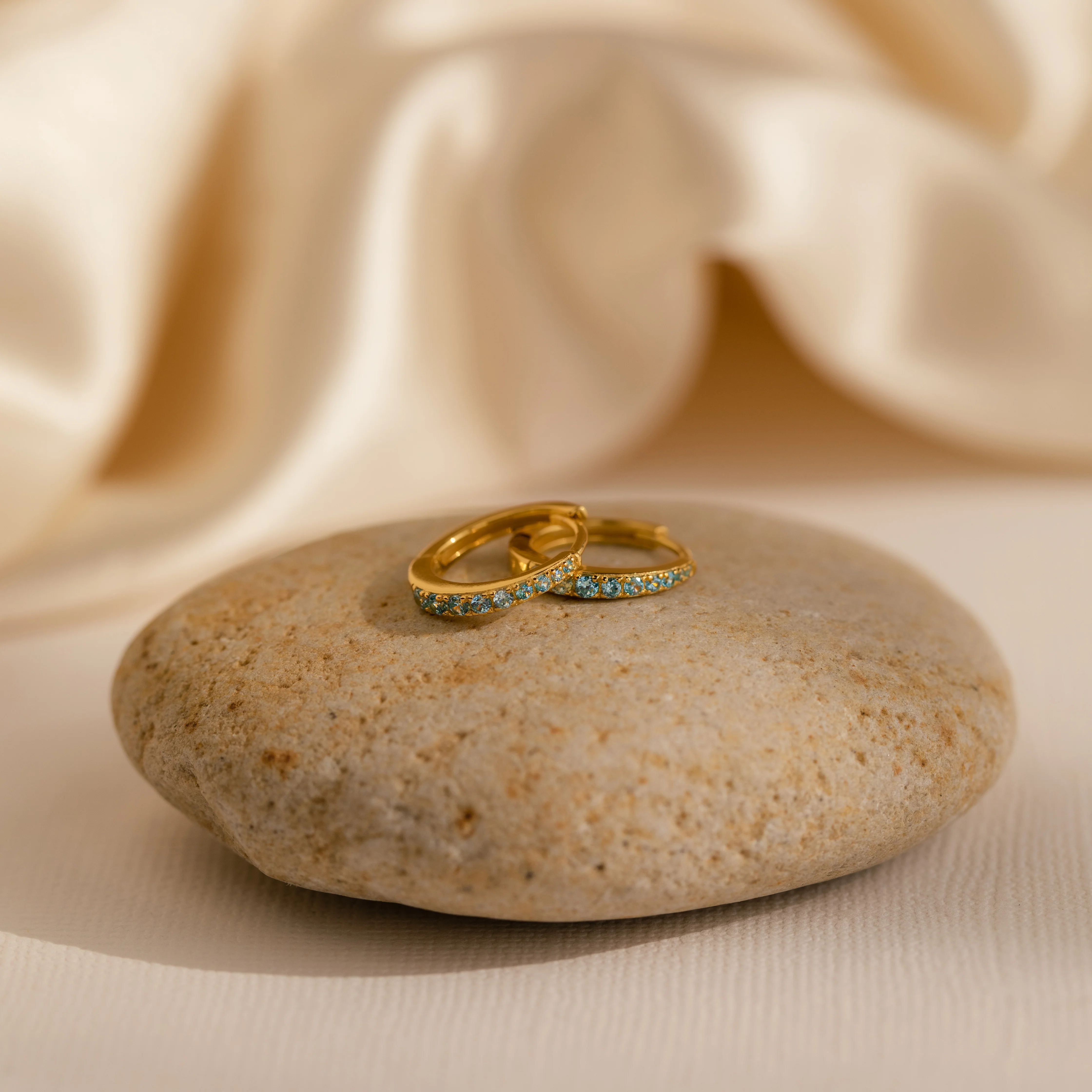 Vera Pave Birthstone Huggies - Image 3
