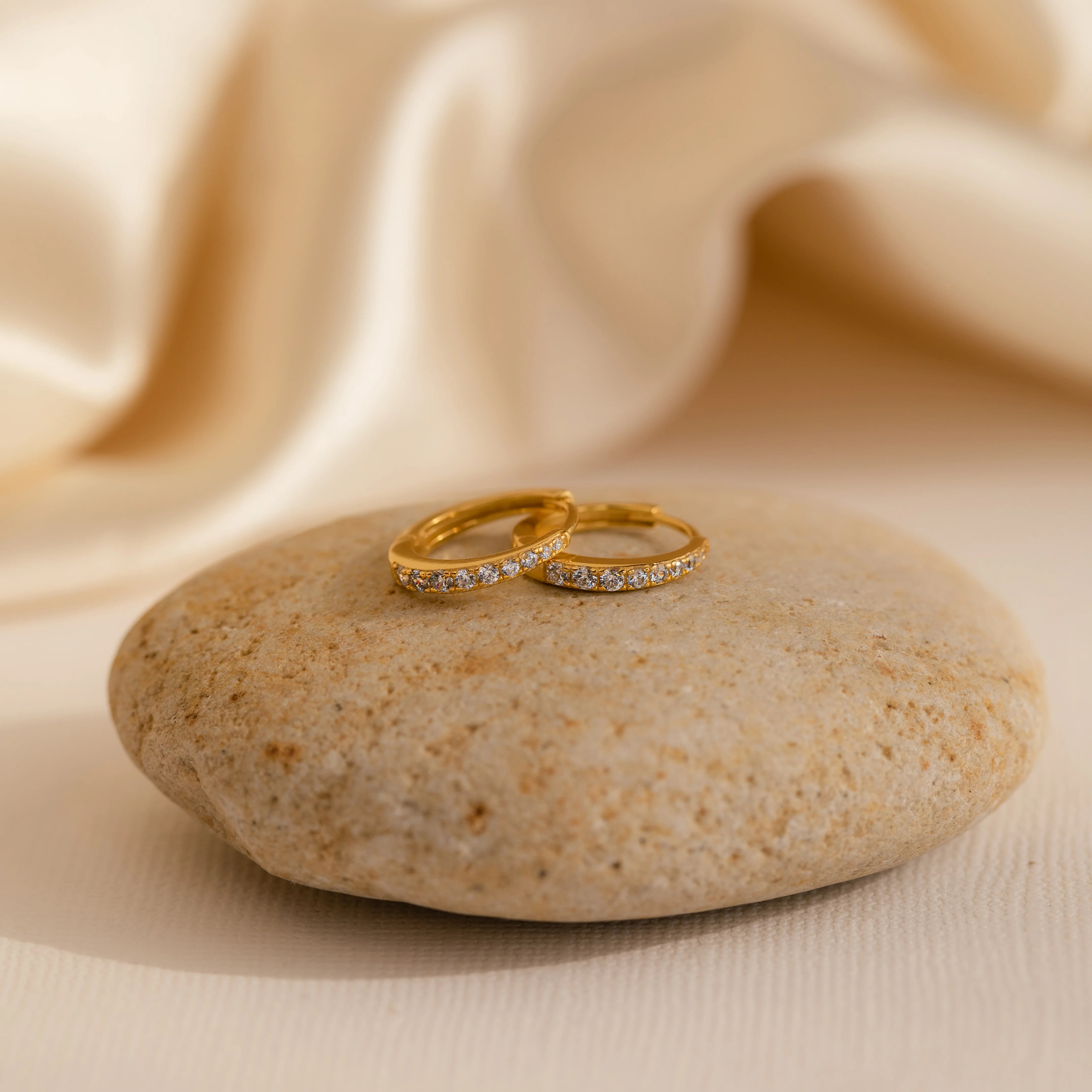 Vera Pave Diamond Huggies