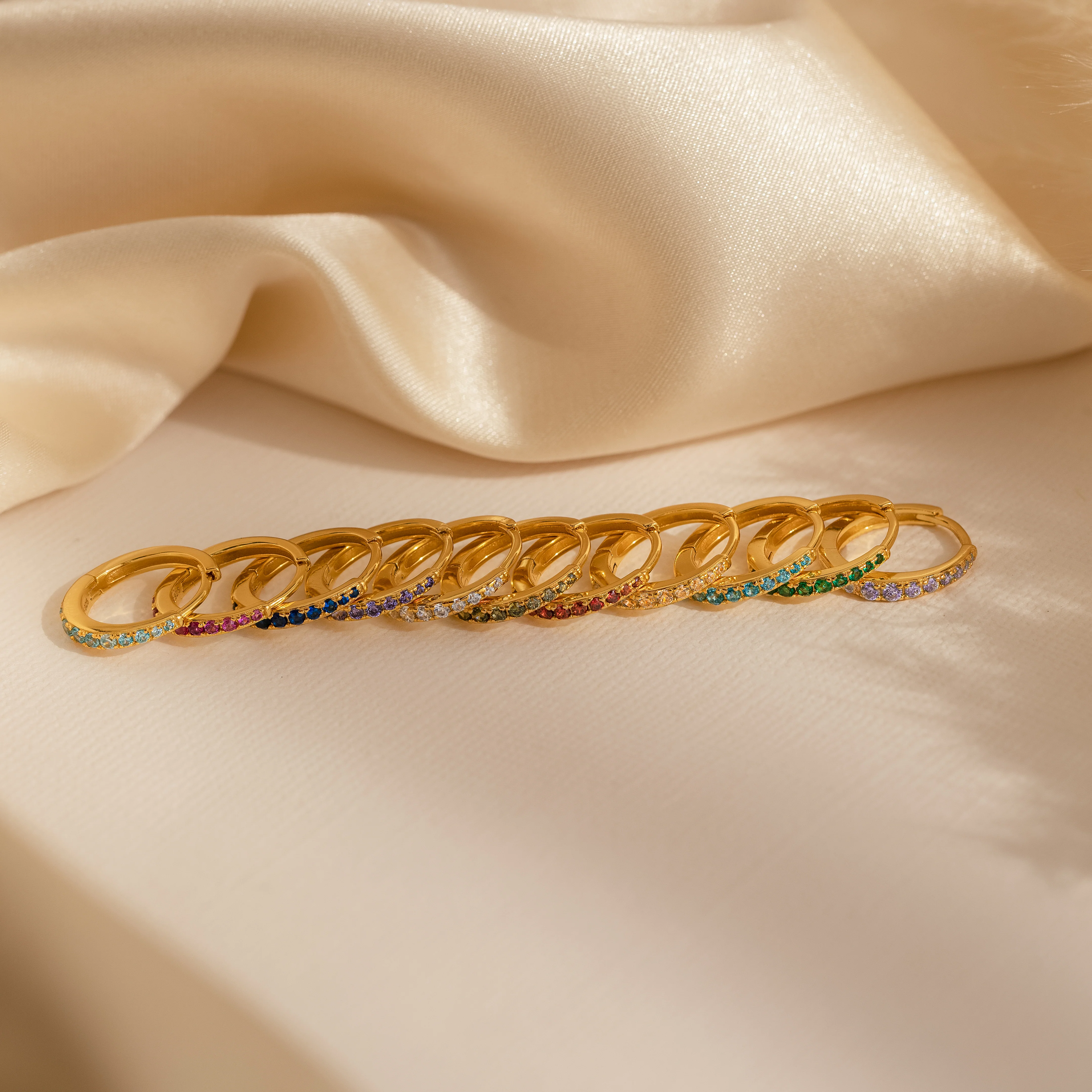 Vera Pave Amethyst Huggies - Image 5