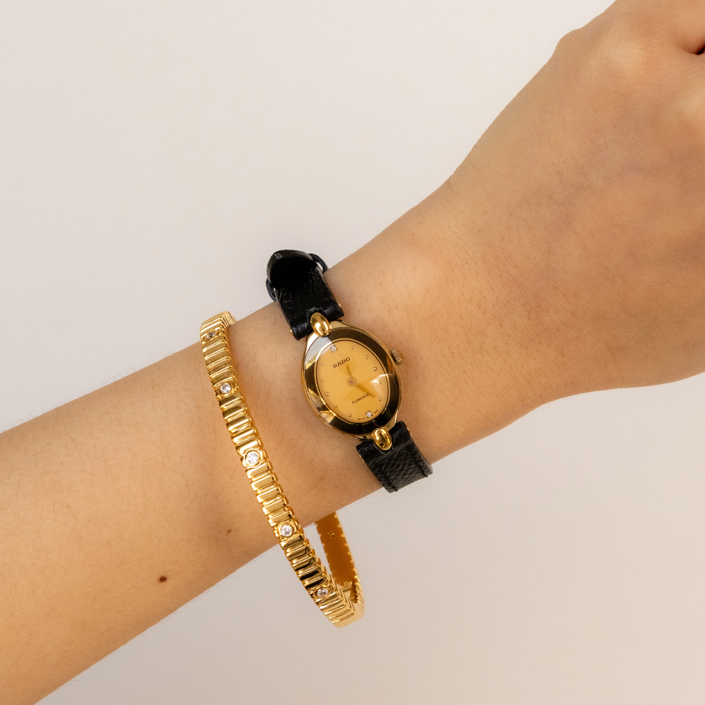 Vintage Rado Swiss Midnight Oval Gold Watch